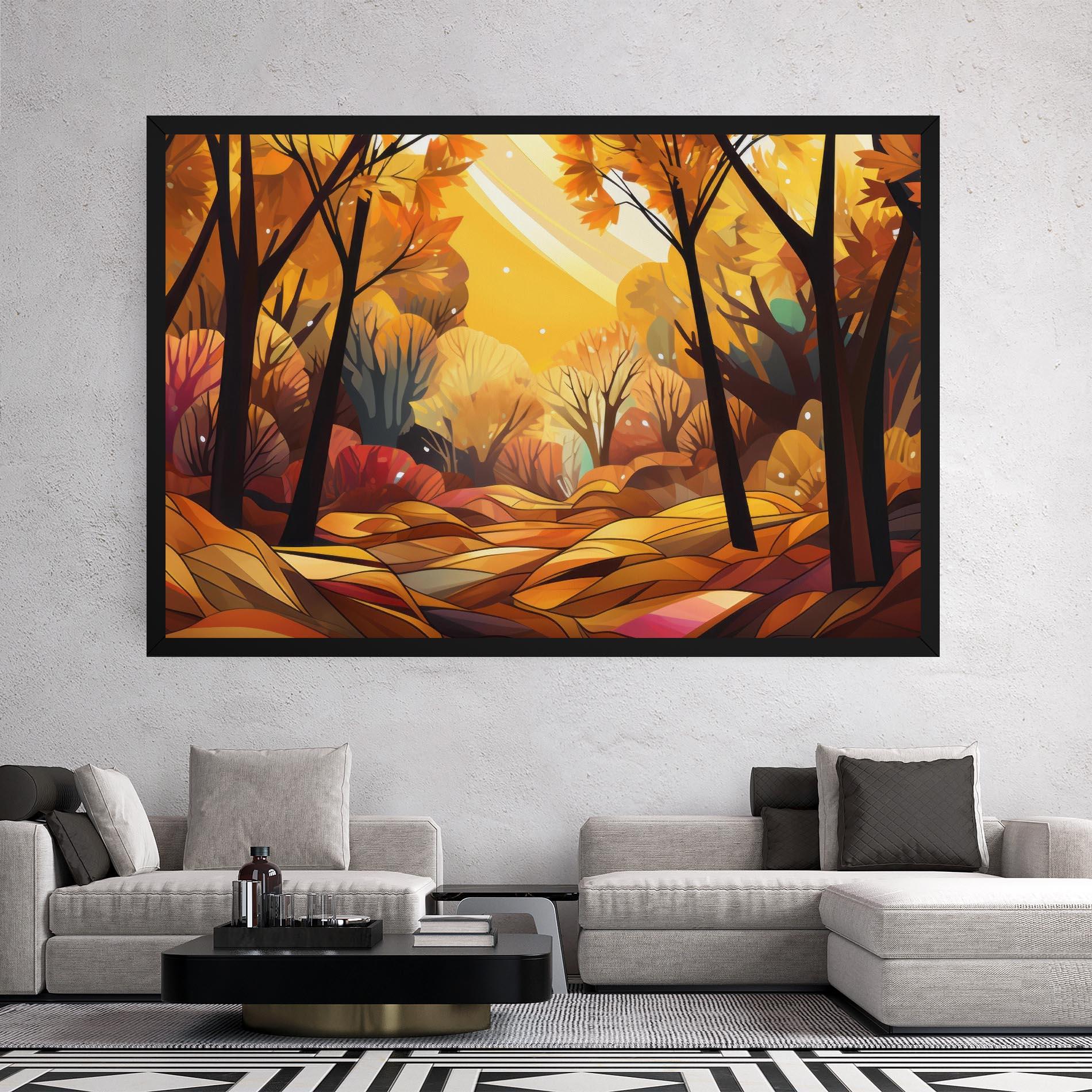 Vászonkép Autumn Forest Art mockup 2