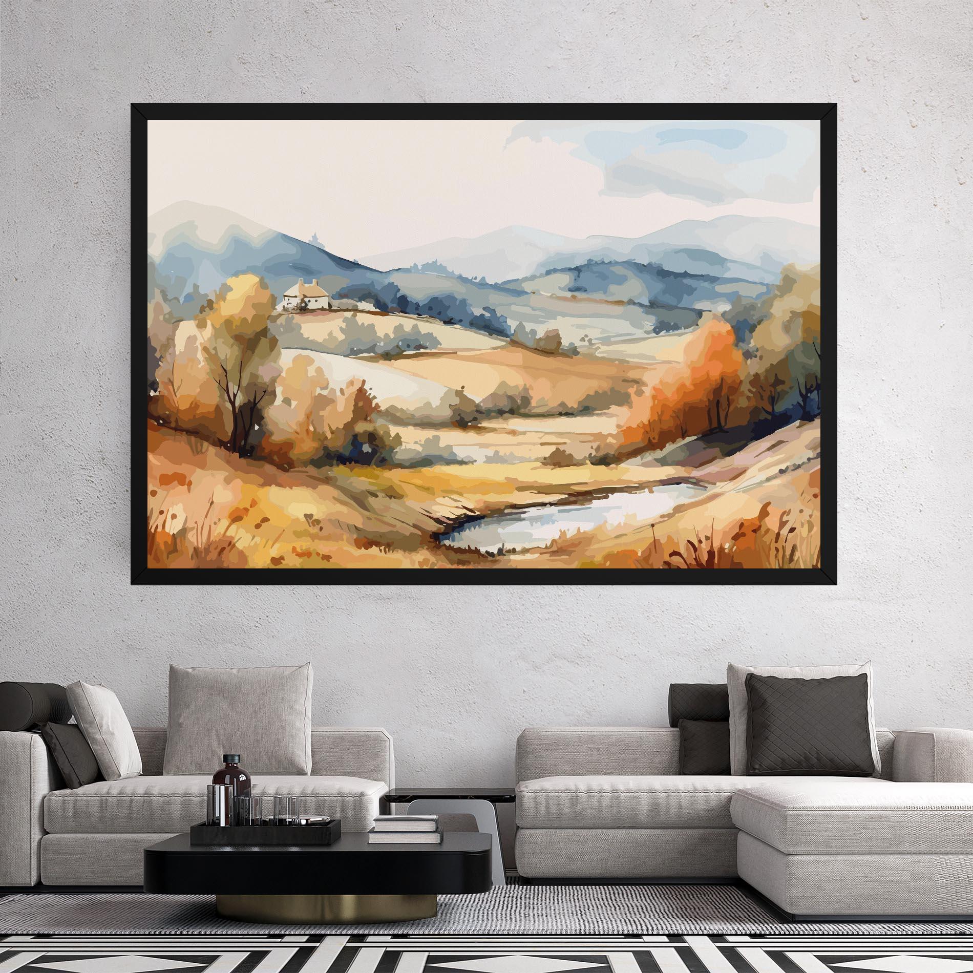 Vászonkép Blue Orange Autumn mockup 2