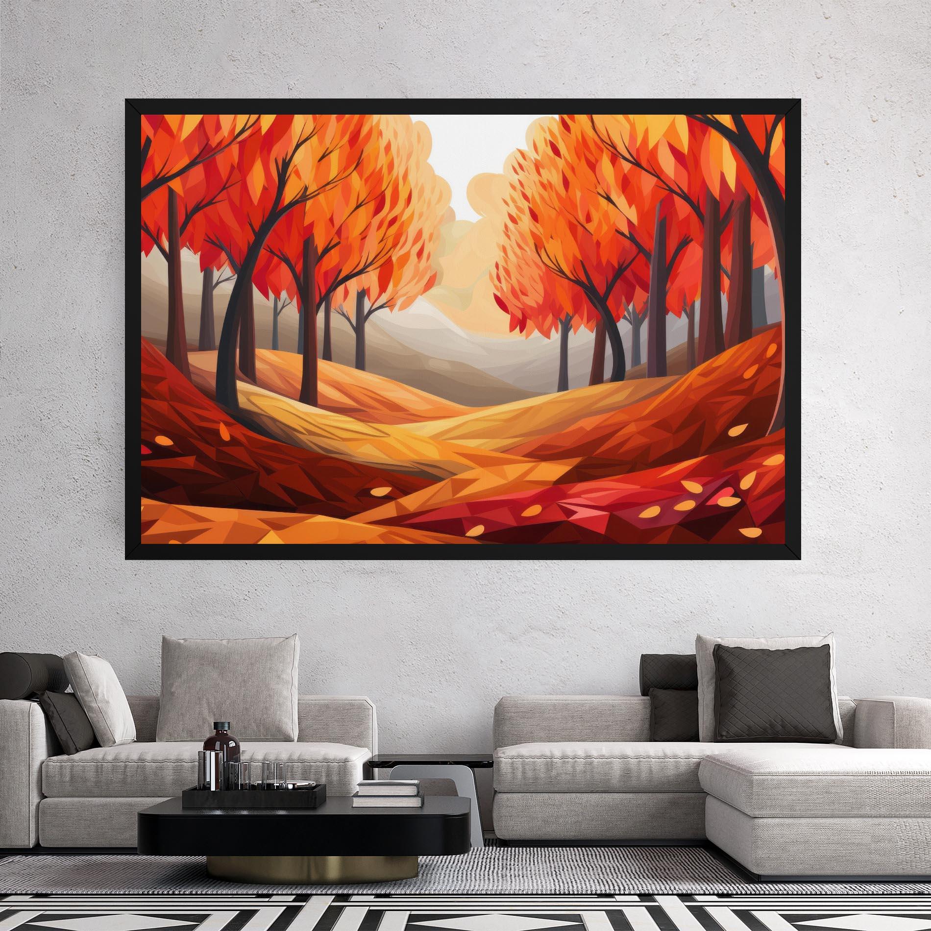 Vászonkép Red Trees Art mockup 2