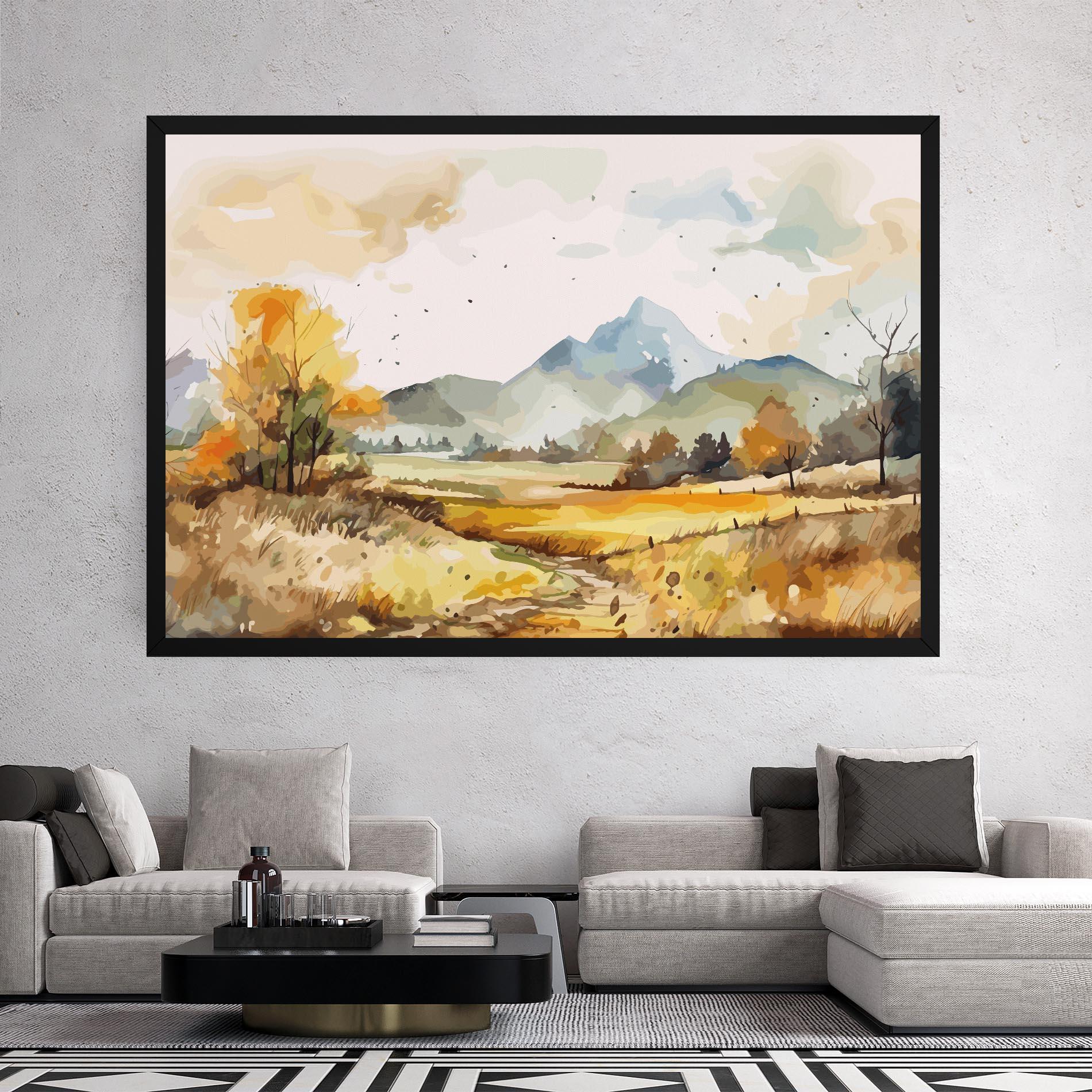 Vászonkép Yellow Blue Autumn mockup 2