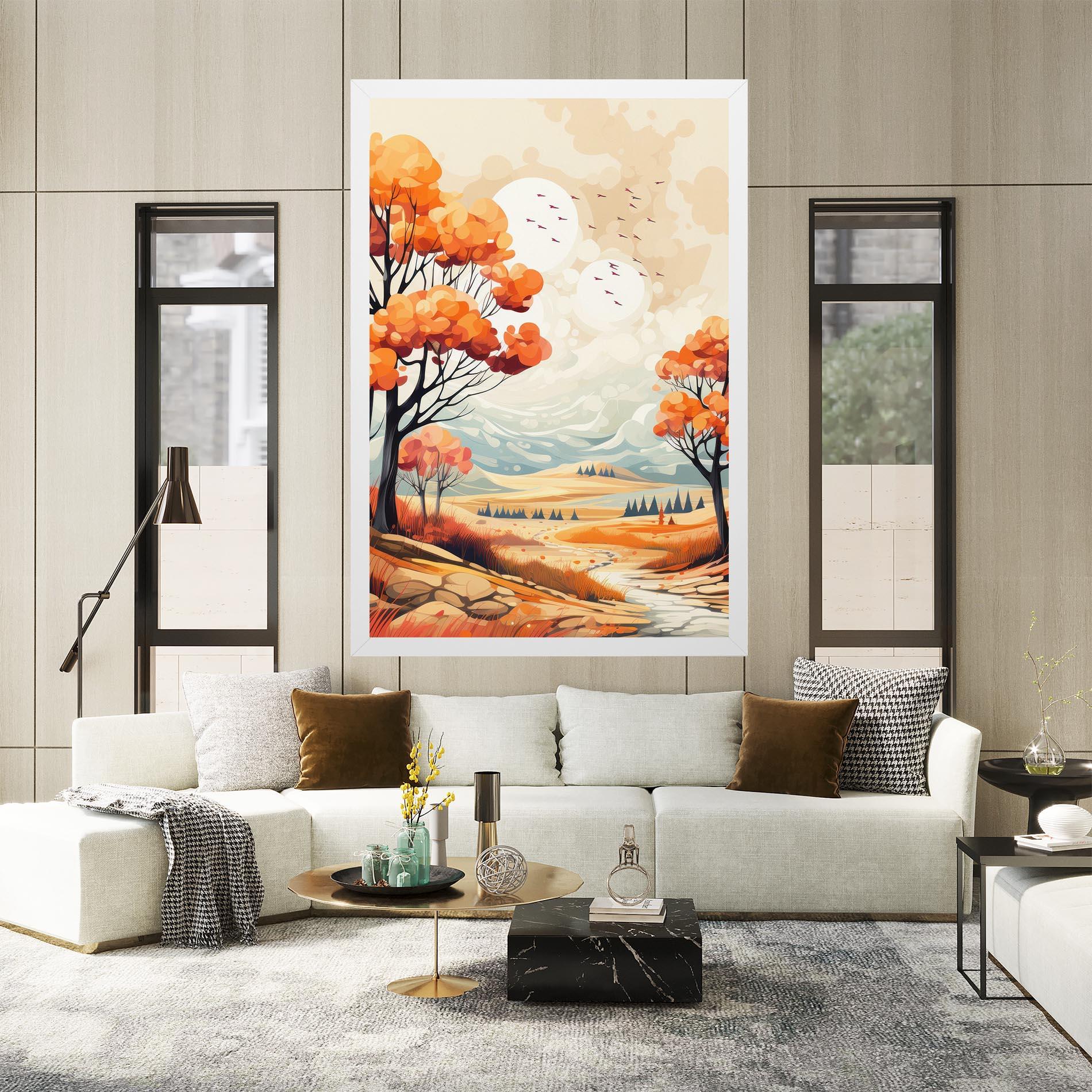Vászonkép Autumn Tree Painting mockup 2