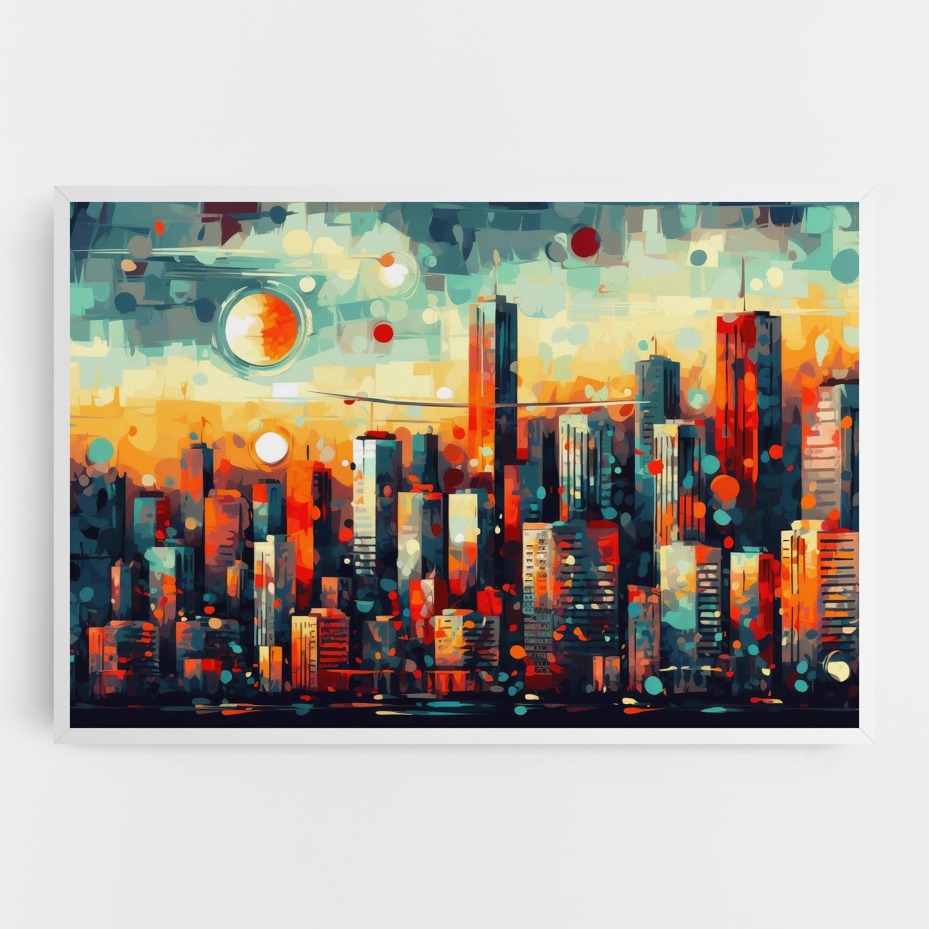 Vászonkép Colorful City Painting mockup 0