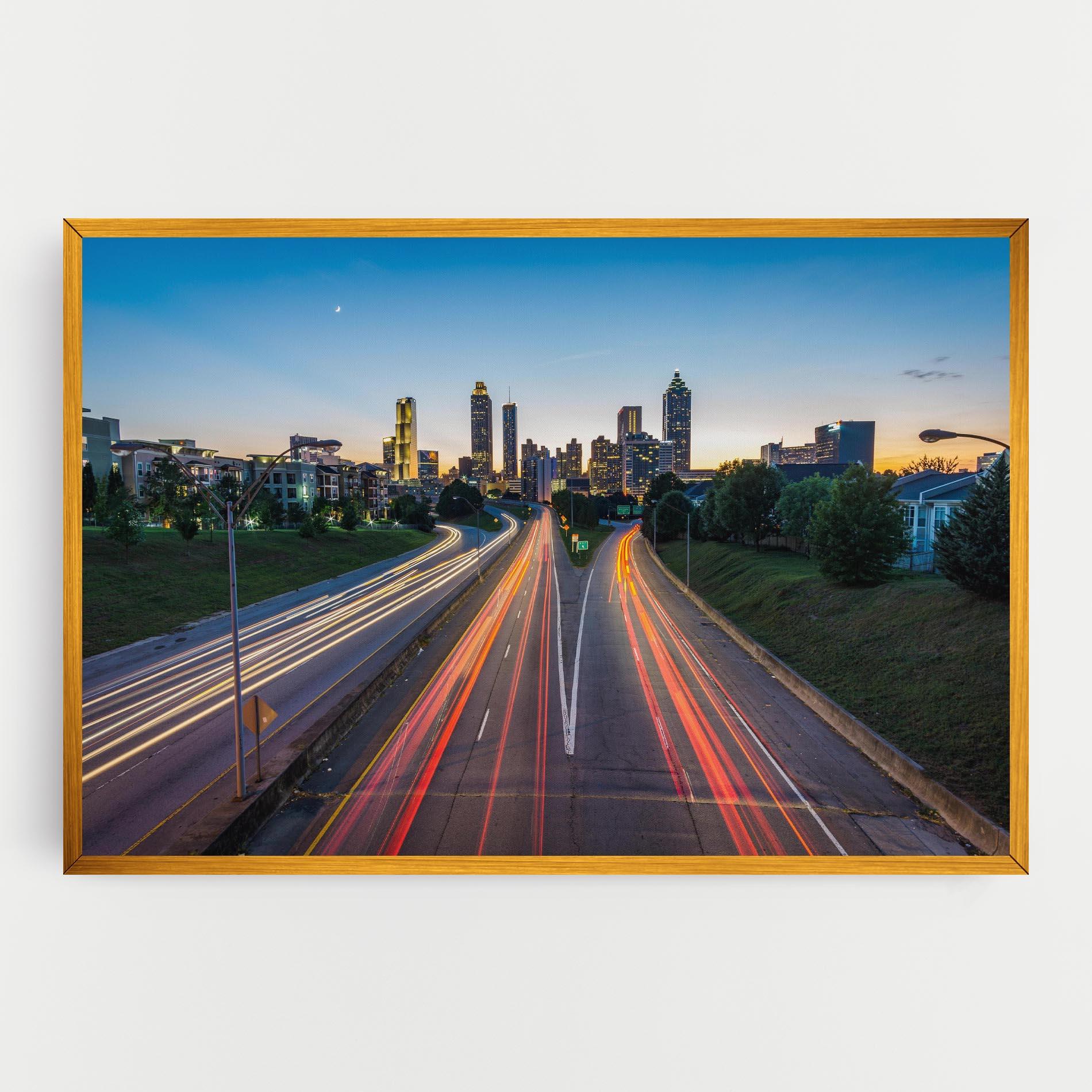 Vászonkép Car Lights City mockup 0