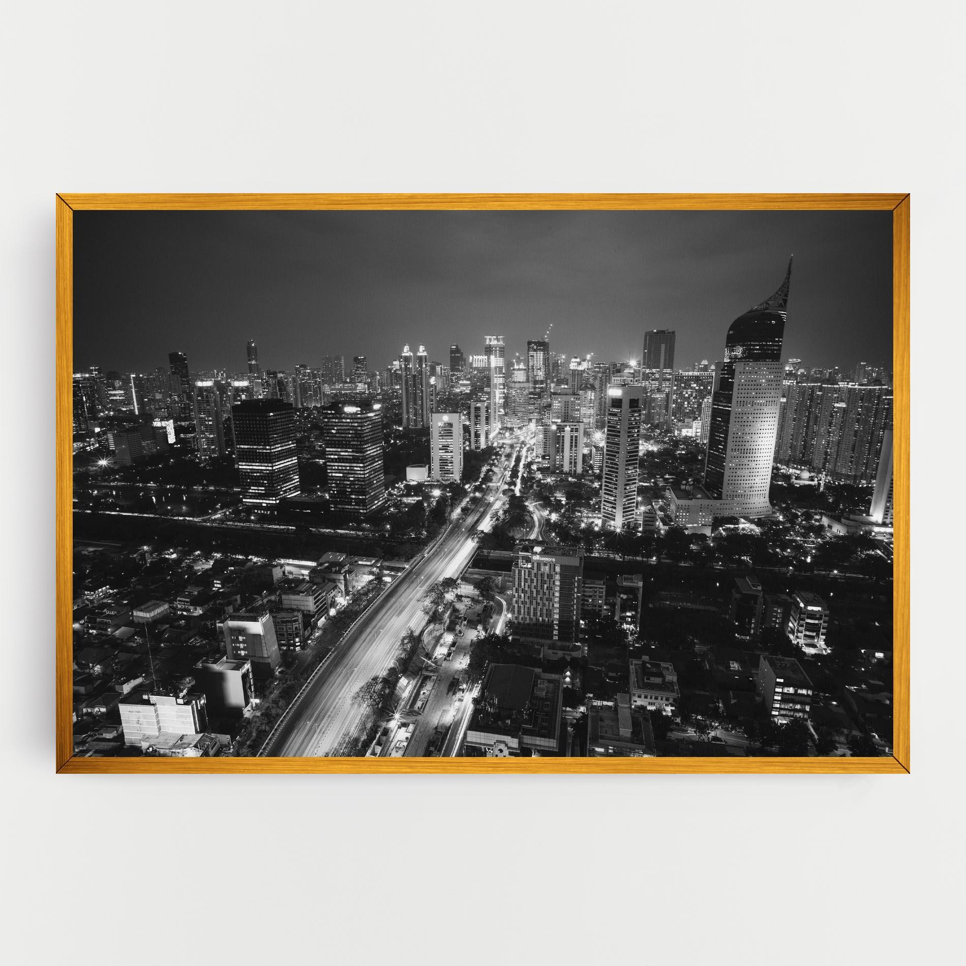 Vászonkép Grey Lights City mockup 0