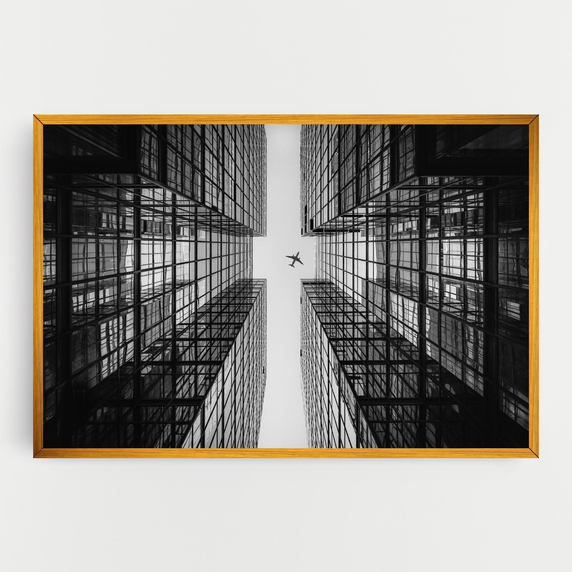 Vászonkép Plane Grey Building mockup 0