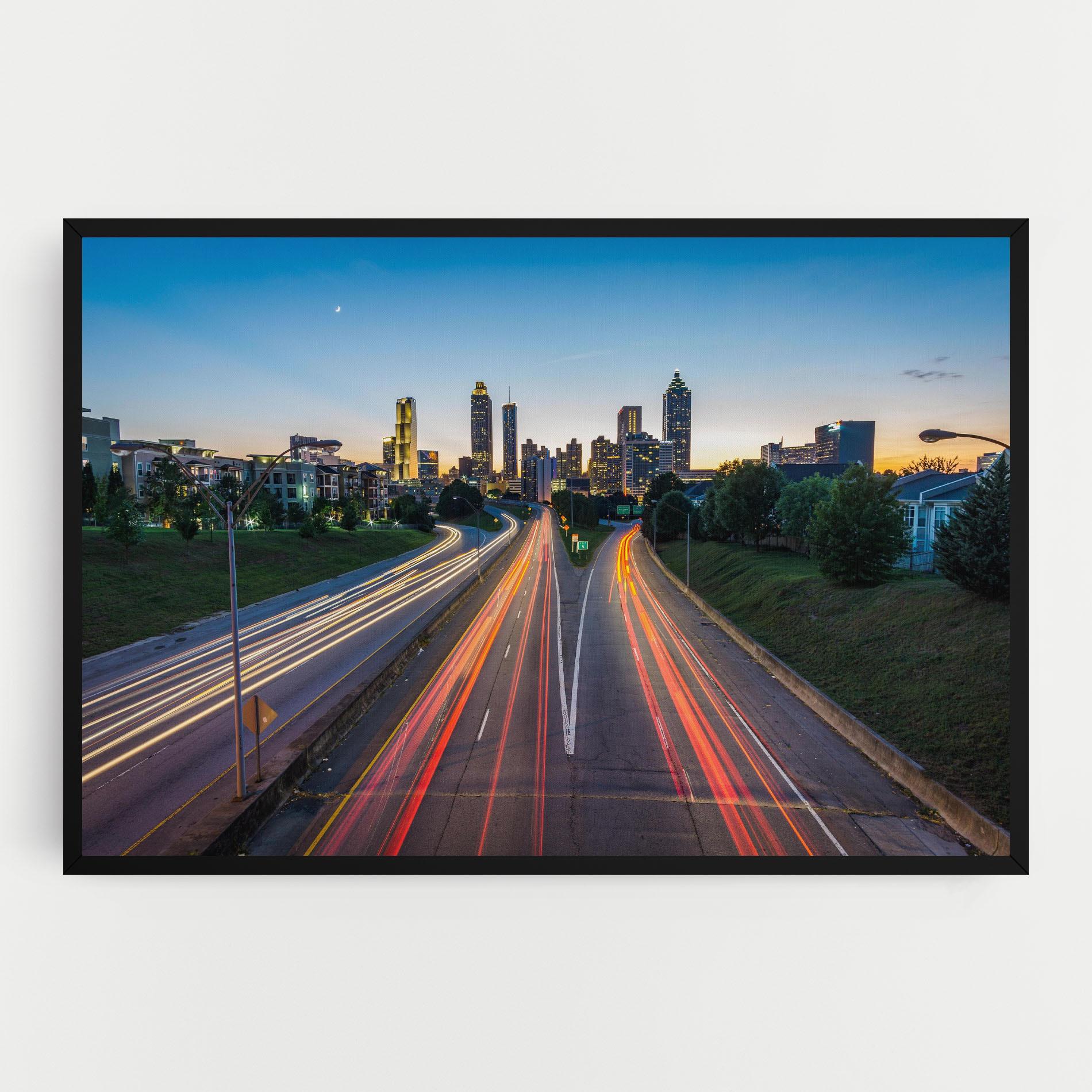 Vászonkép Car Lights City mockup 0