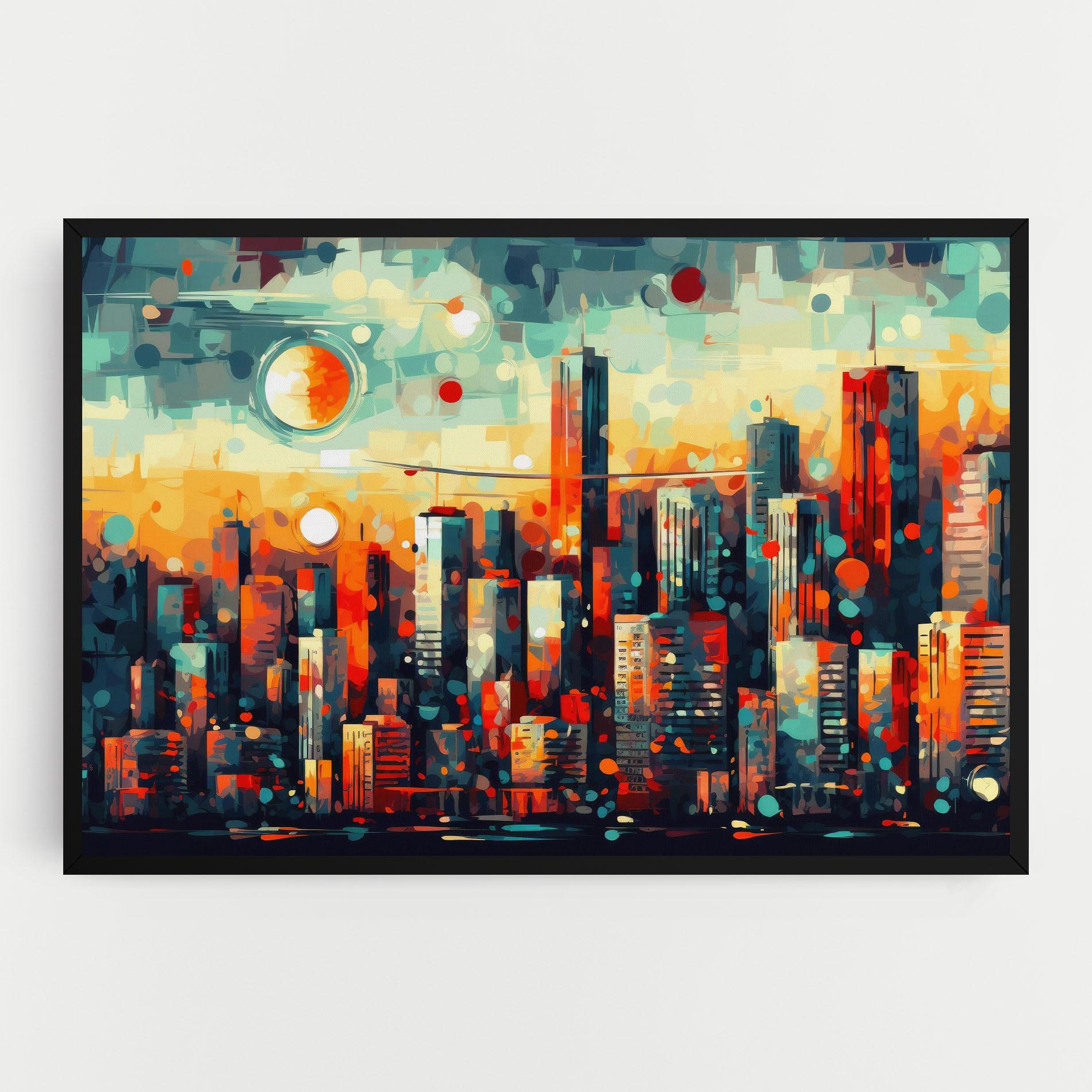 Vászonkép Colorful City Painting mockup 0