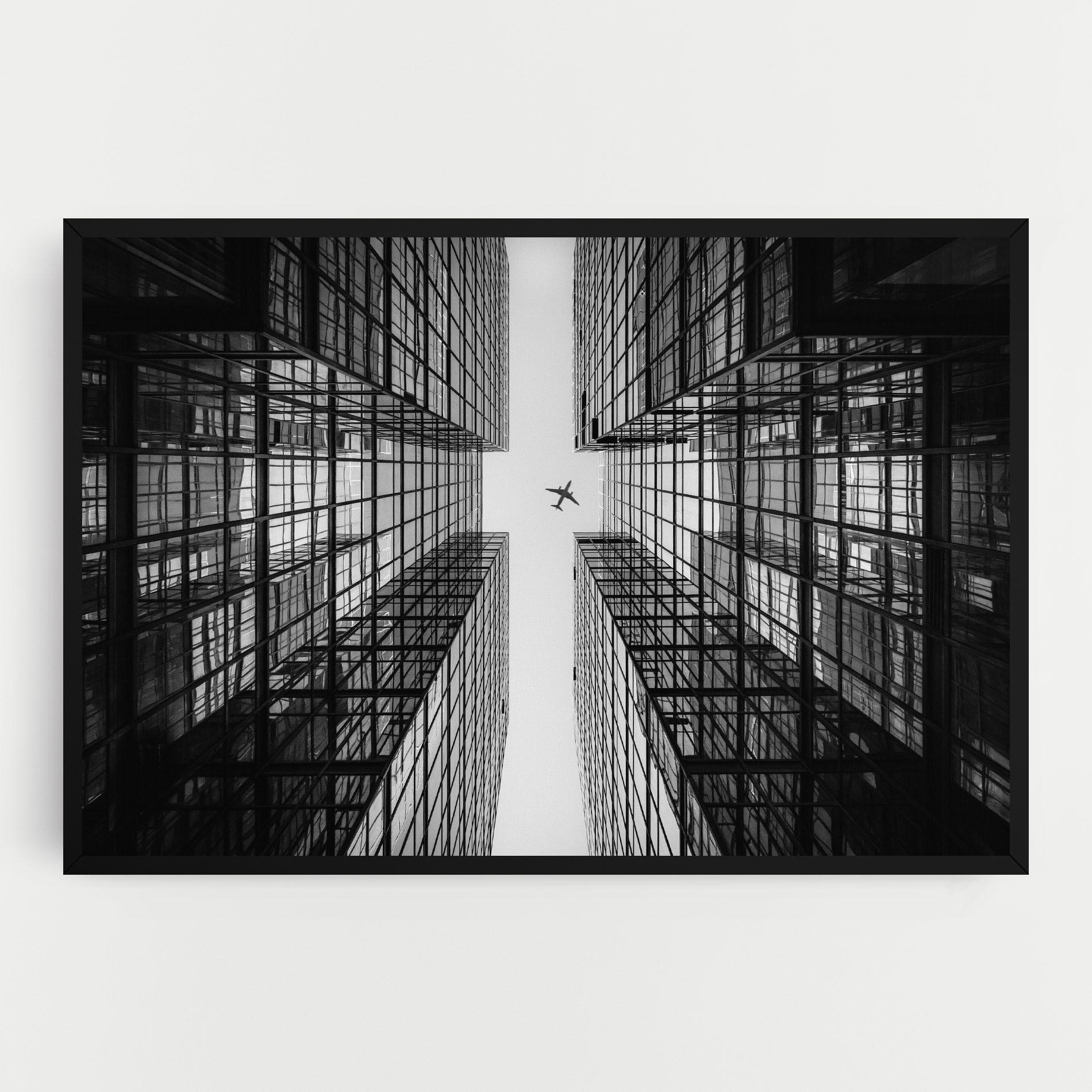 Vászonkép Plane Grey Building mockup 0