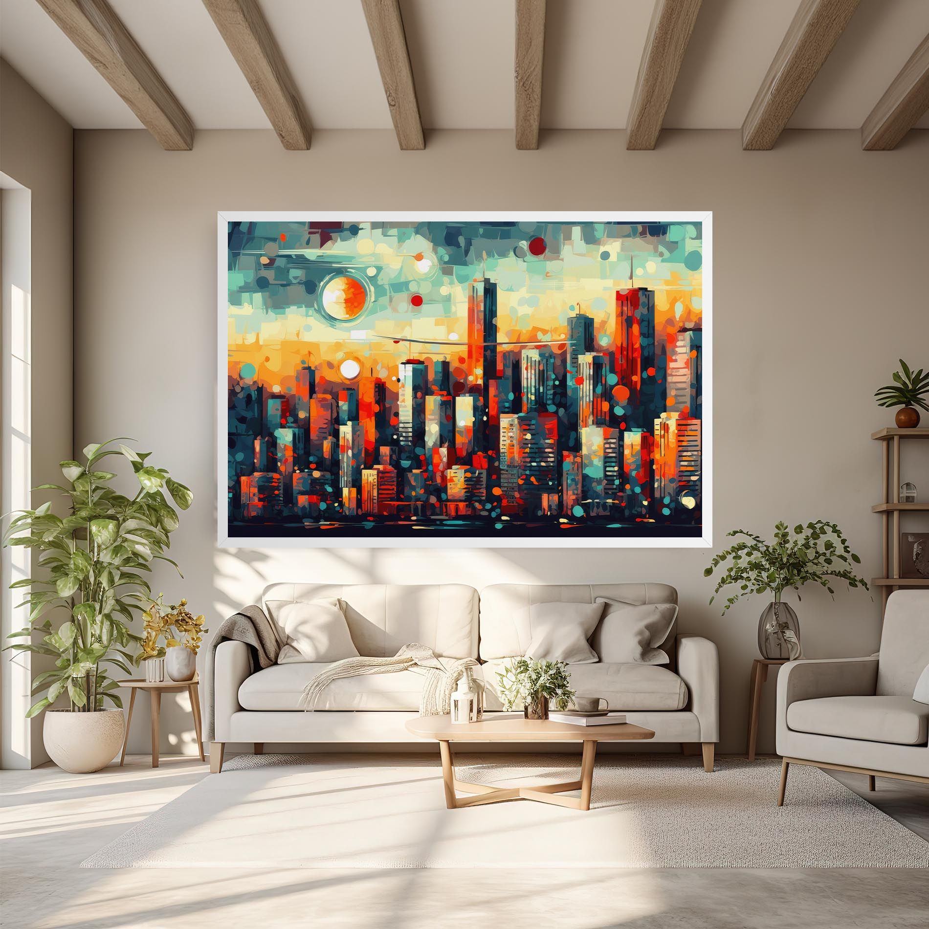 Colorful City Painting mockup 6