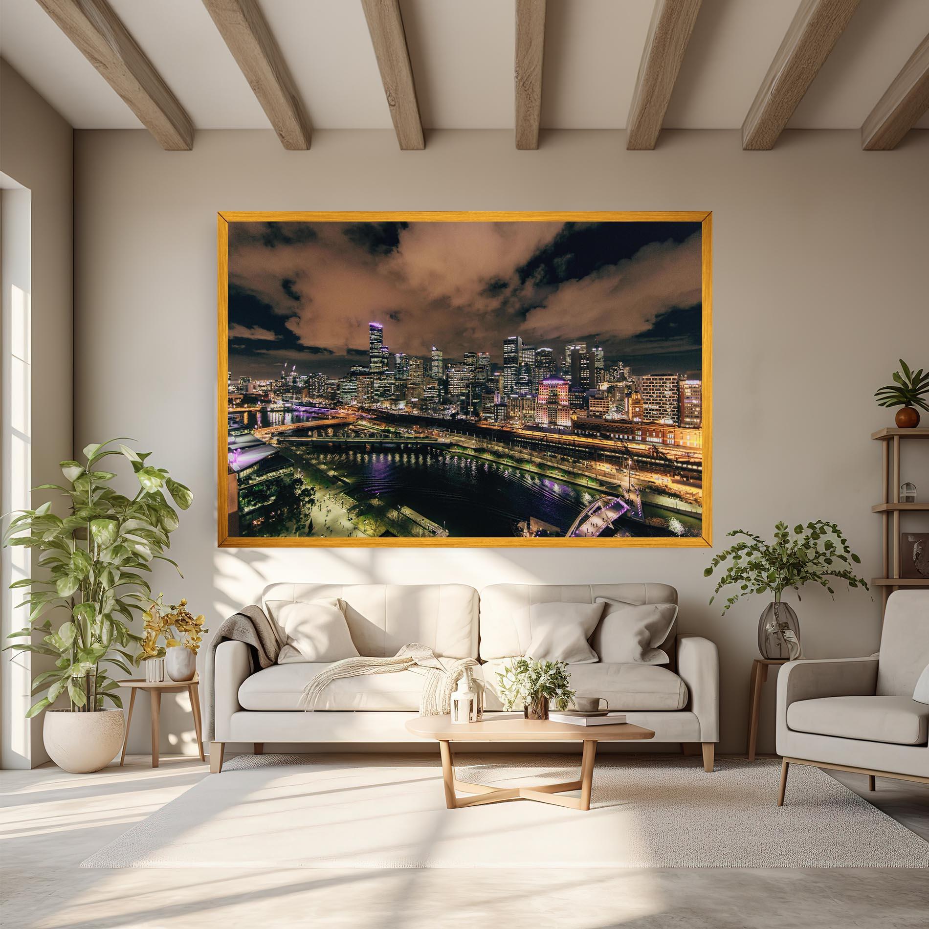 Vászonkép Green Purple City mockup 6