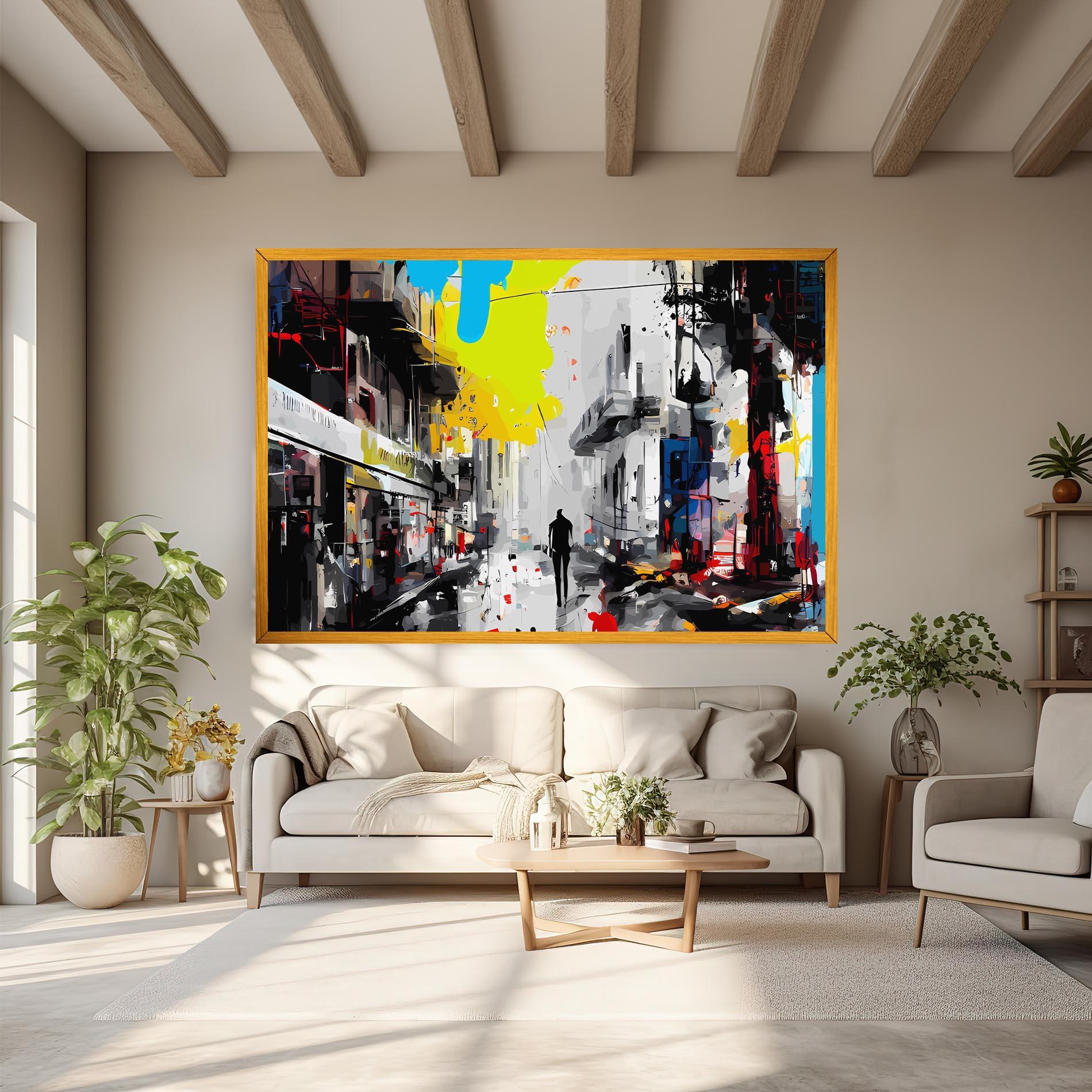 Vászonkép Grunge City Art mockup 6