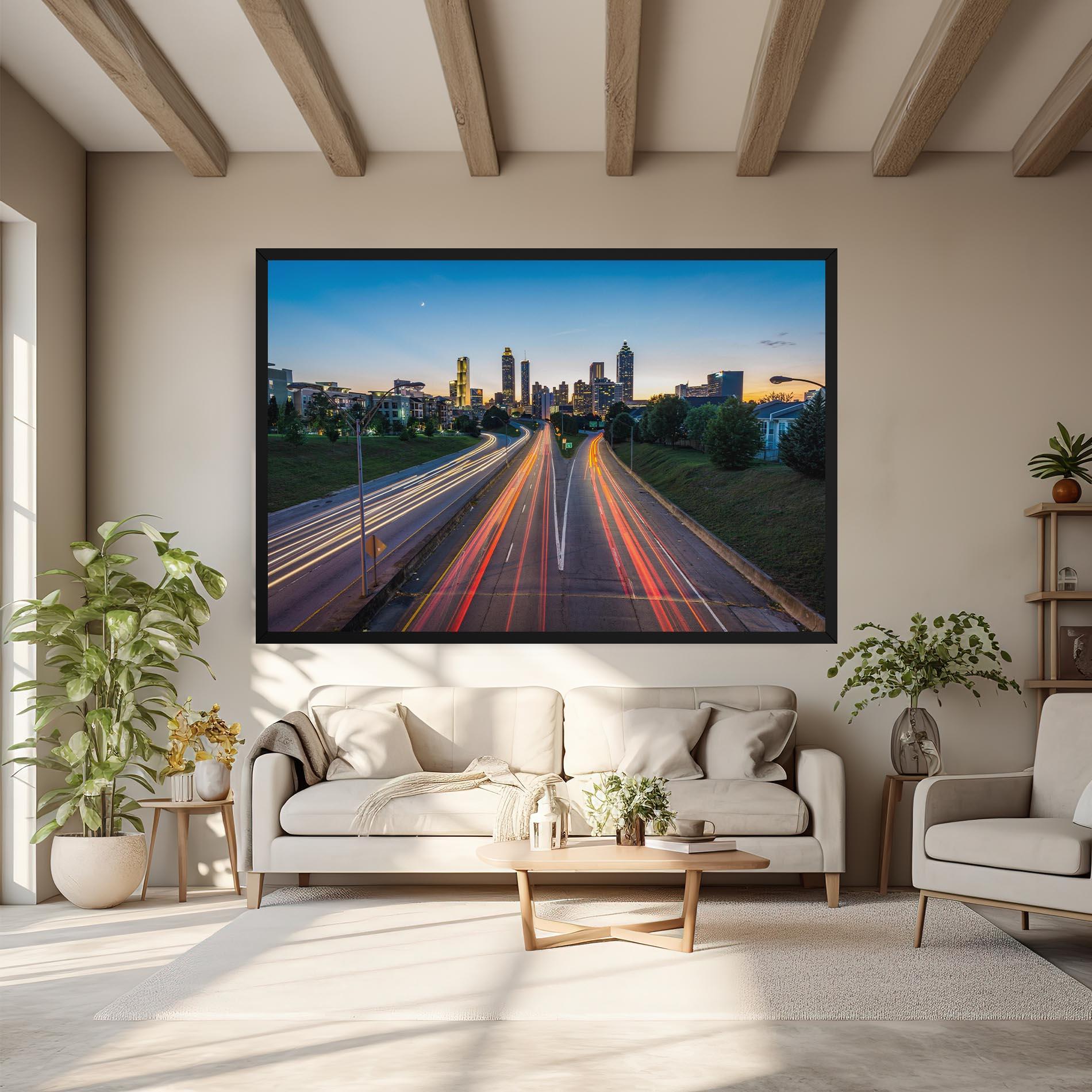 Vászonkép Car Lights City mockup 6