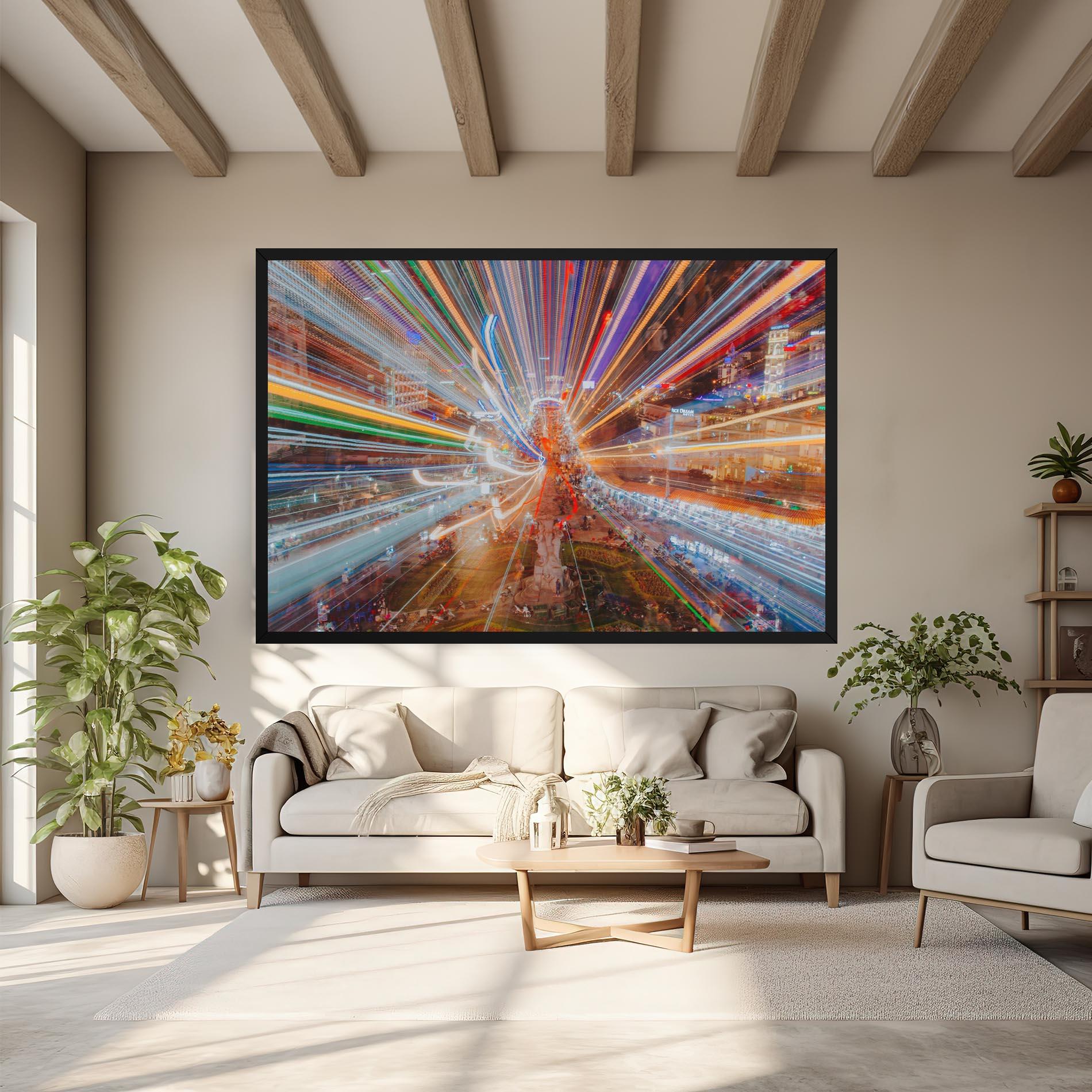 Vászonkép Colorful Light City mockup 6