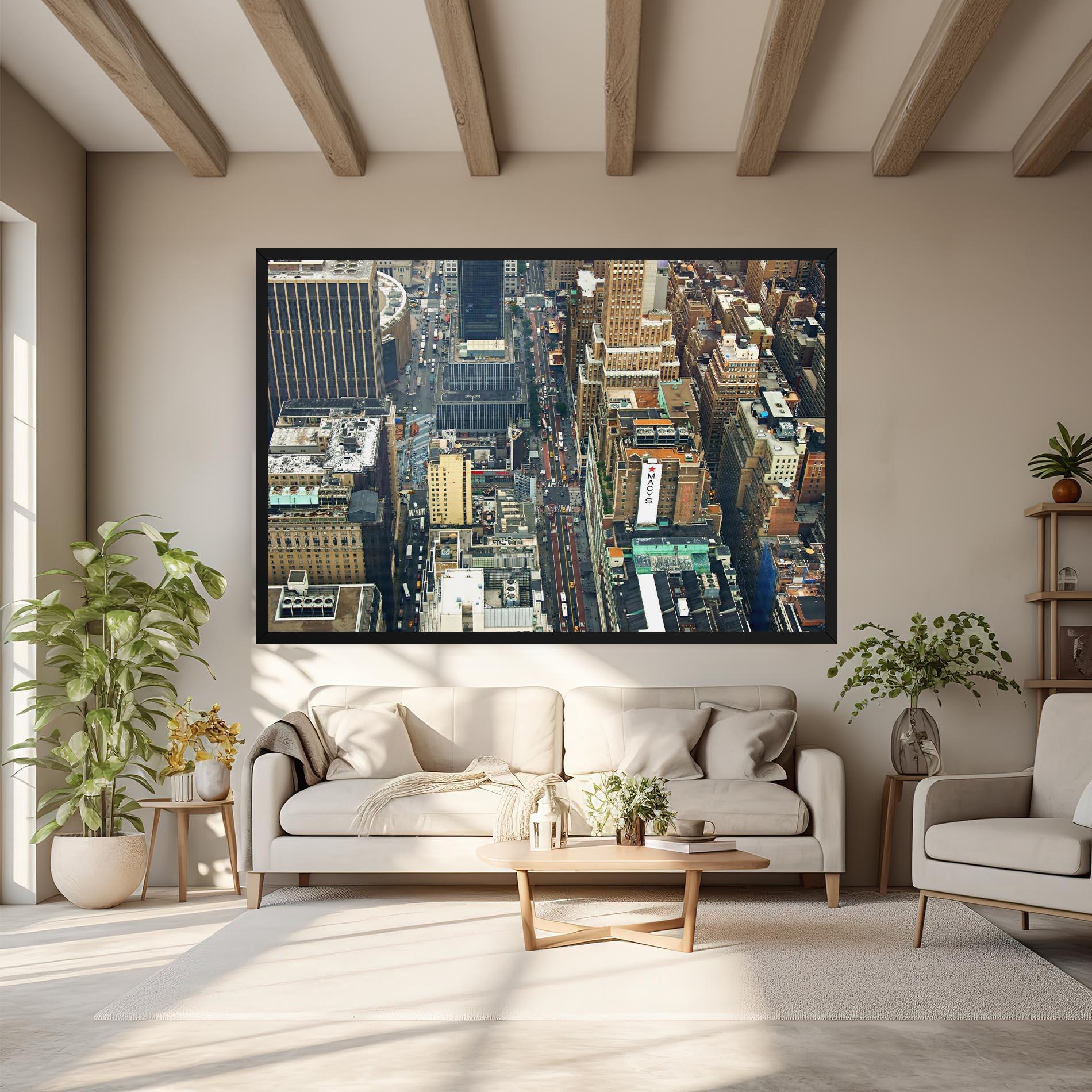 Vászonkép Cream Tall Building mockup 6