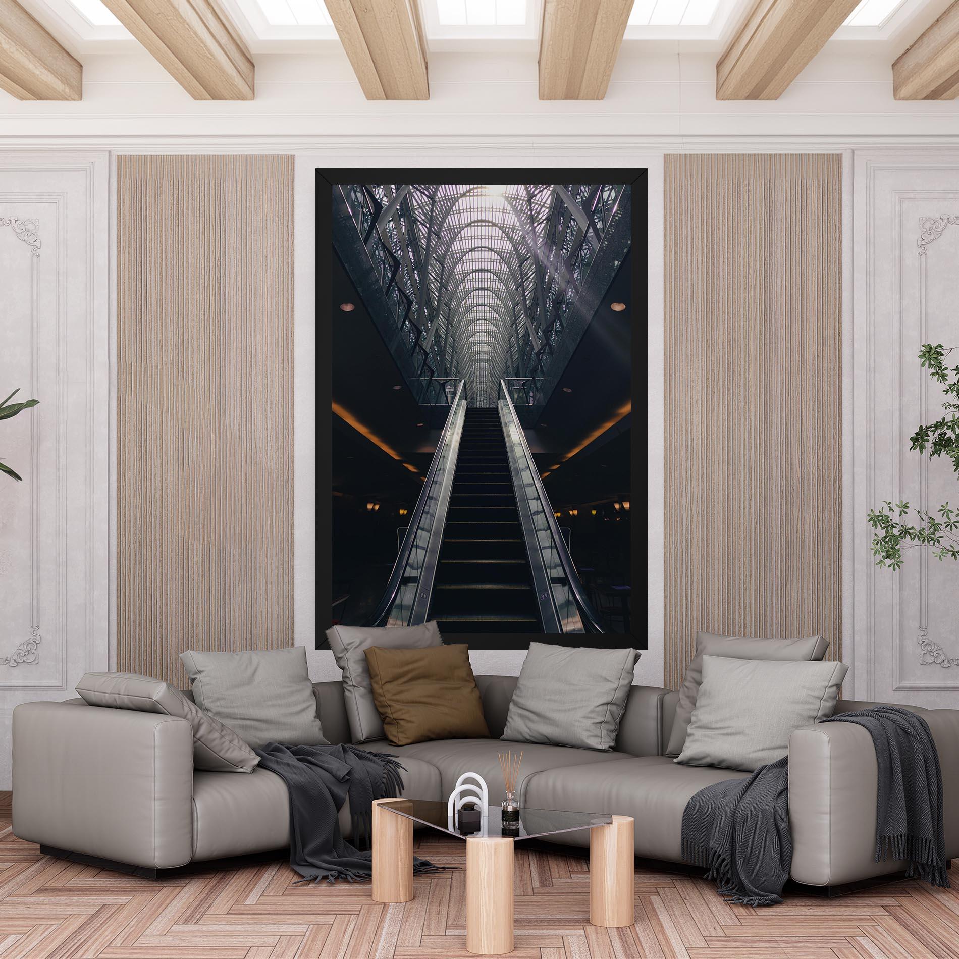 Vászonkép Grey Stairs Building mockup 6