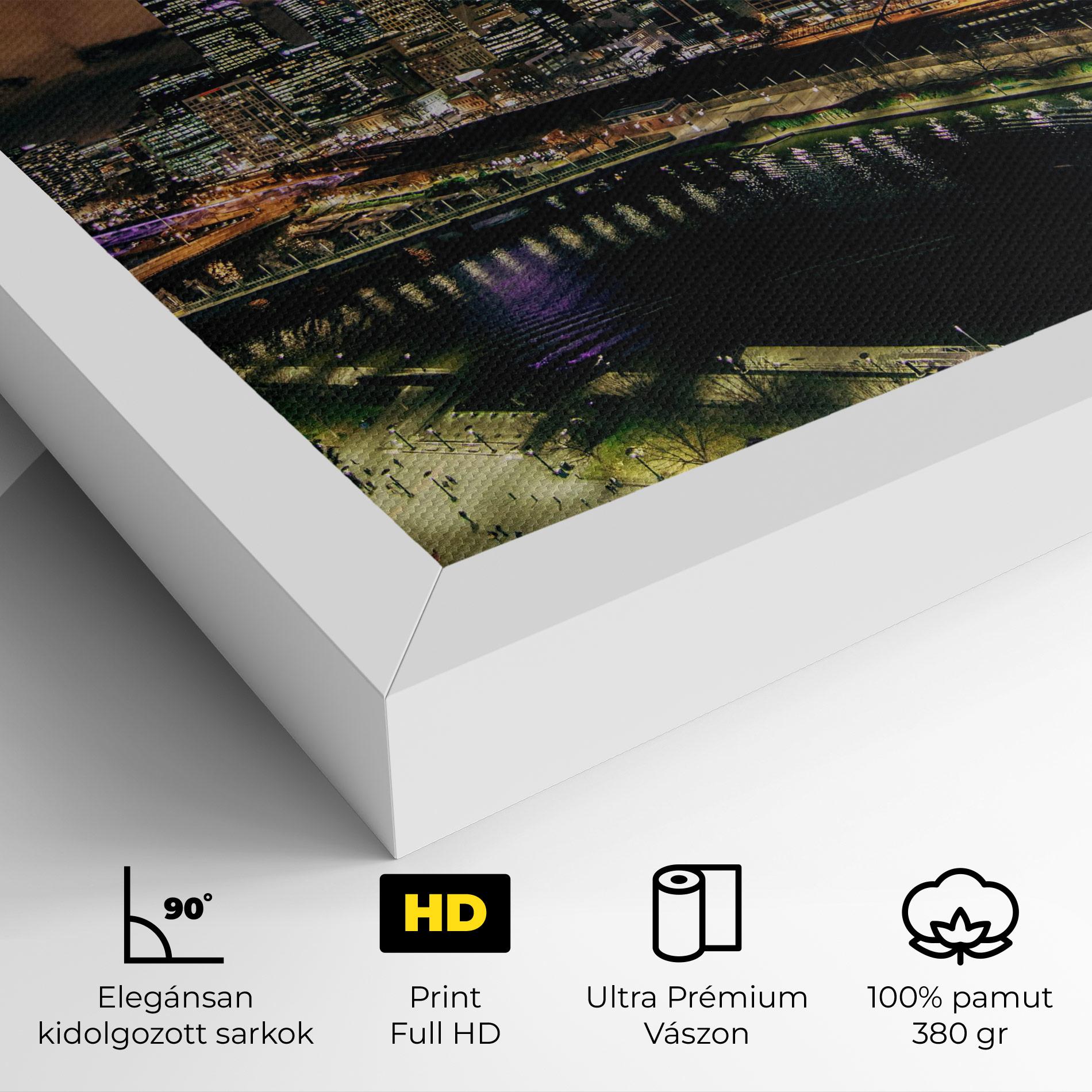 Vászonkép Green Purple City mockup 4