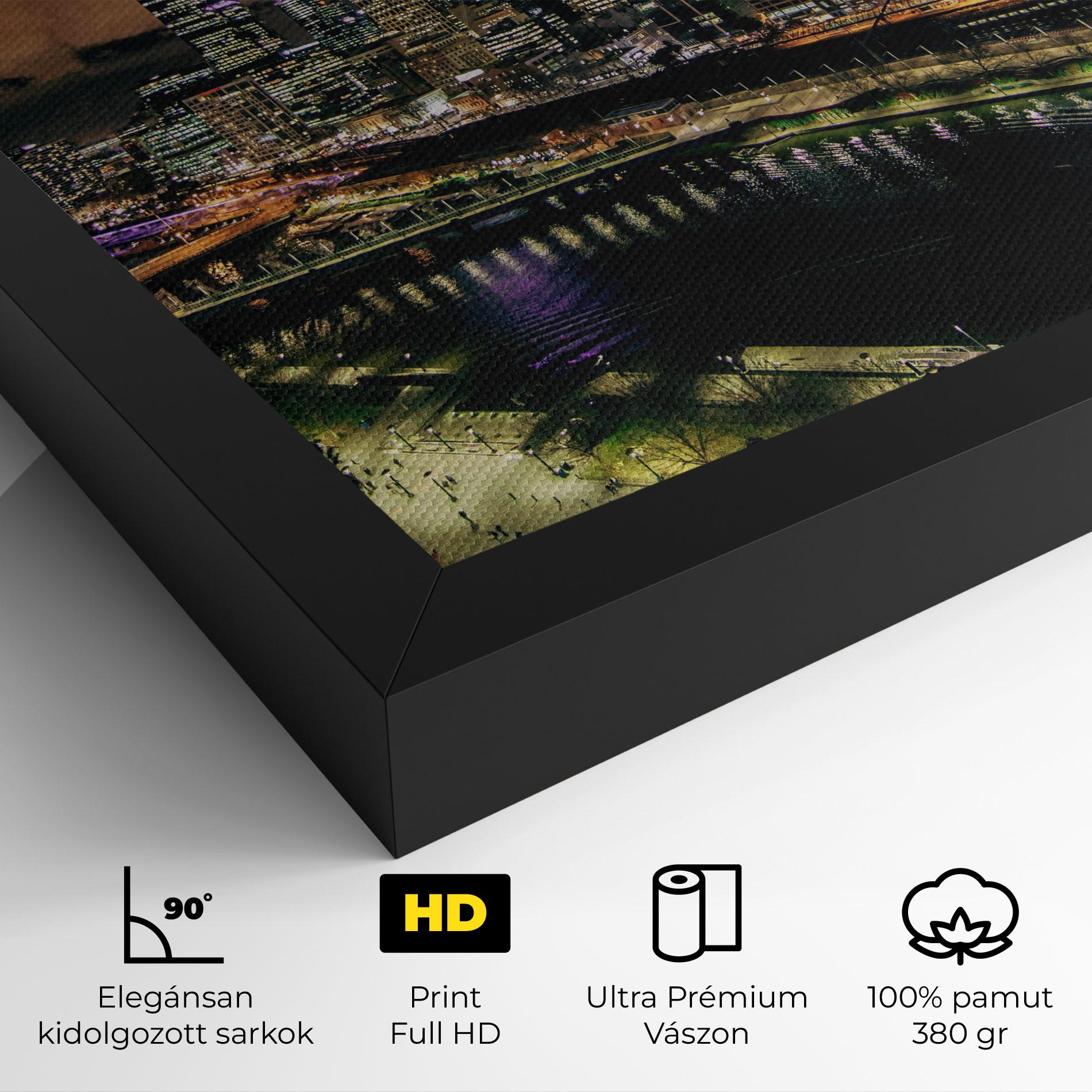 Vászonkép Green Purple City mockup 4