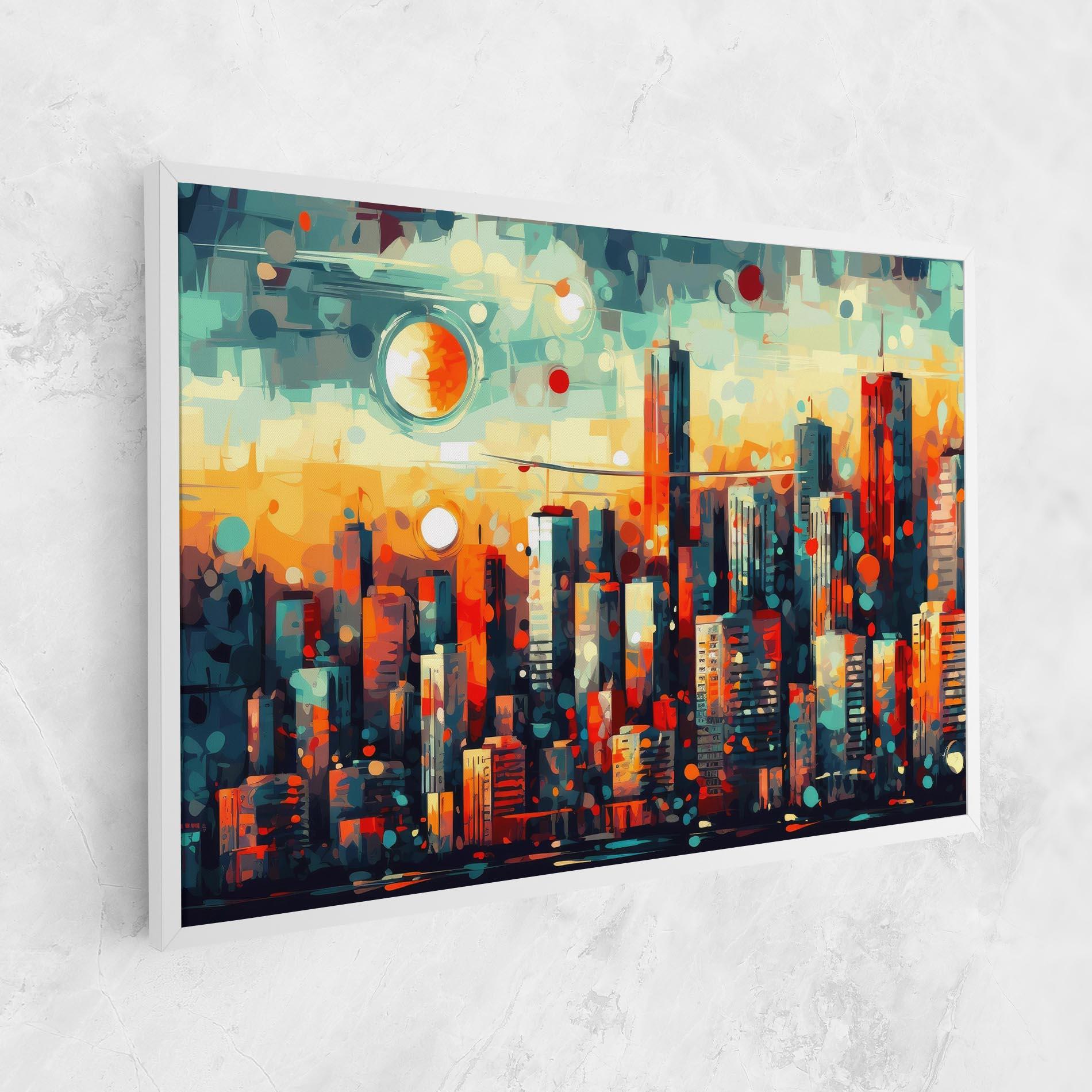 Vászonkép Colorful City Painting mockup 1