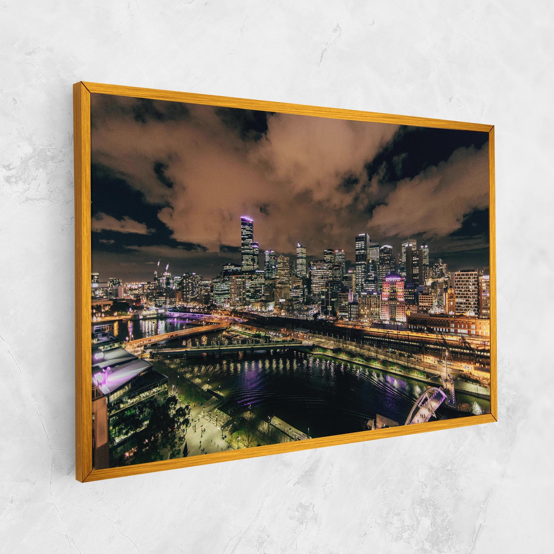 Vászonkép Green Purple City mockup 1