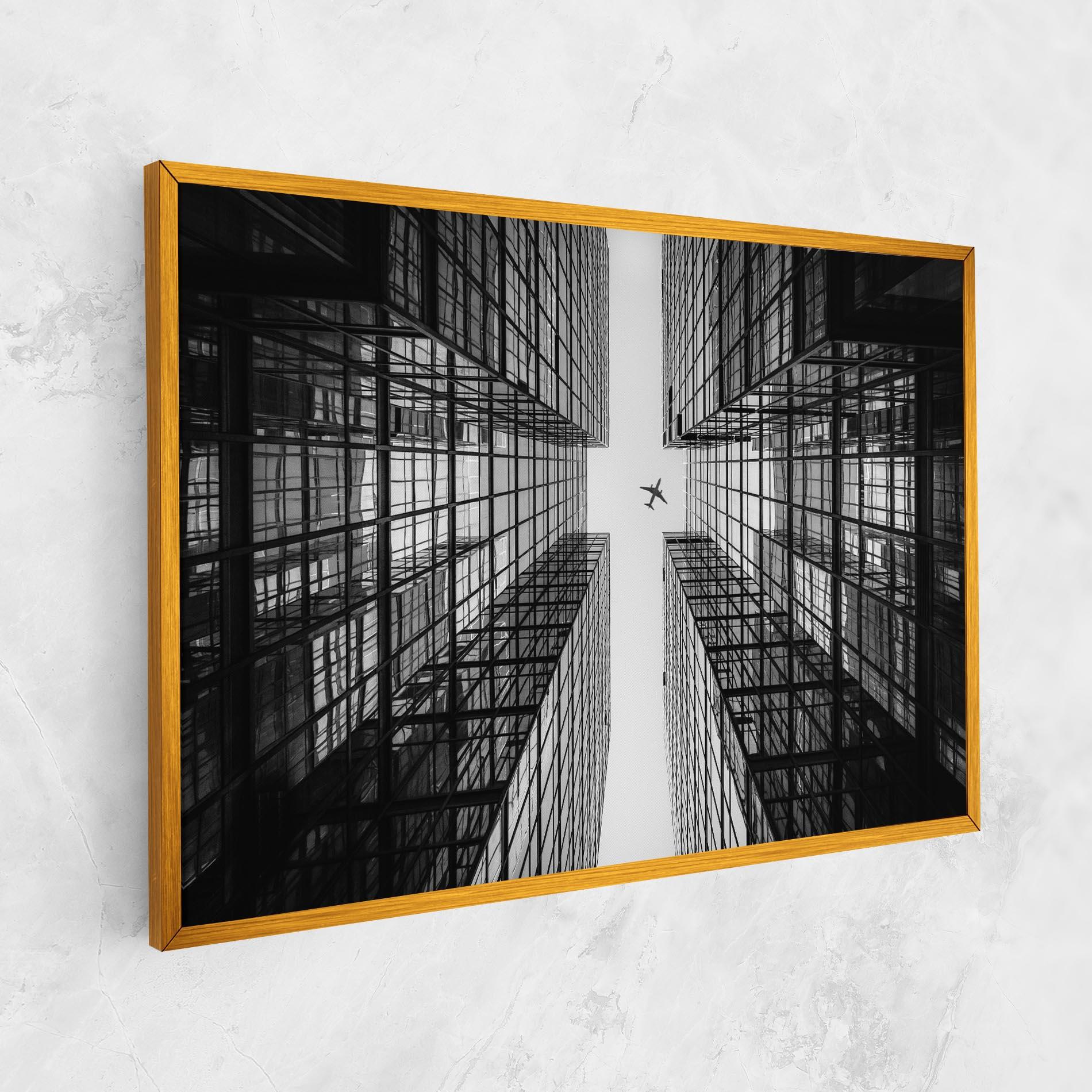 Vászonkép Plane Grey Building mockup 1