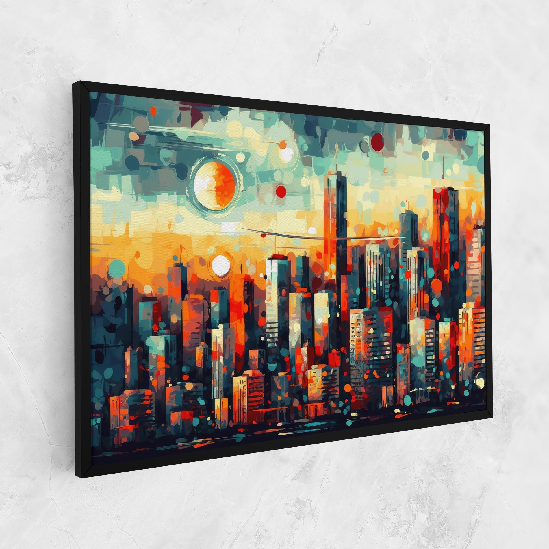 Vászonkép Colorful City Painting mockup 1