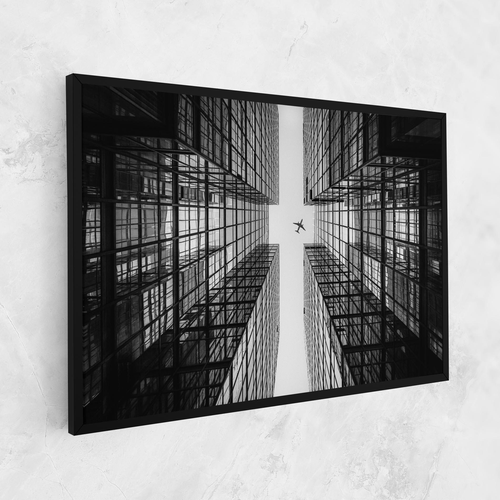 Vászonkép Plane Grey Building mockup 1