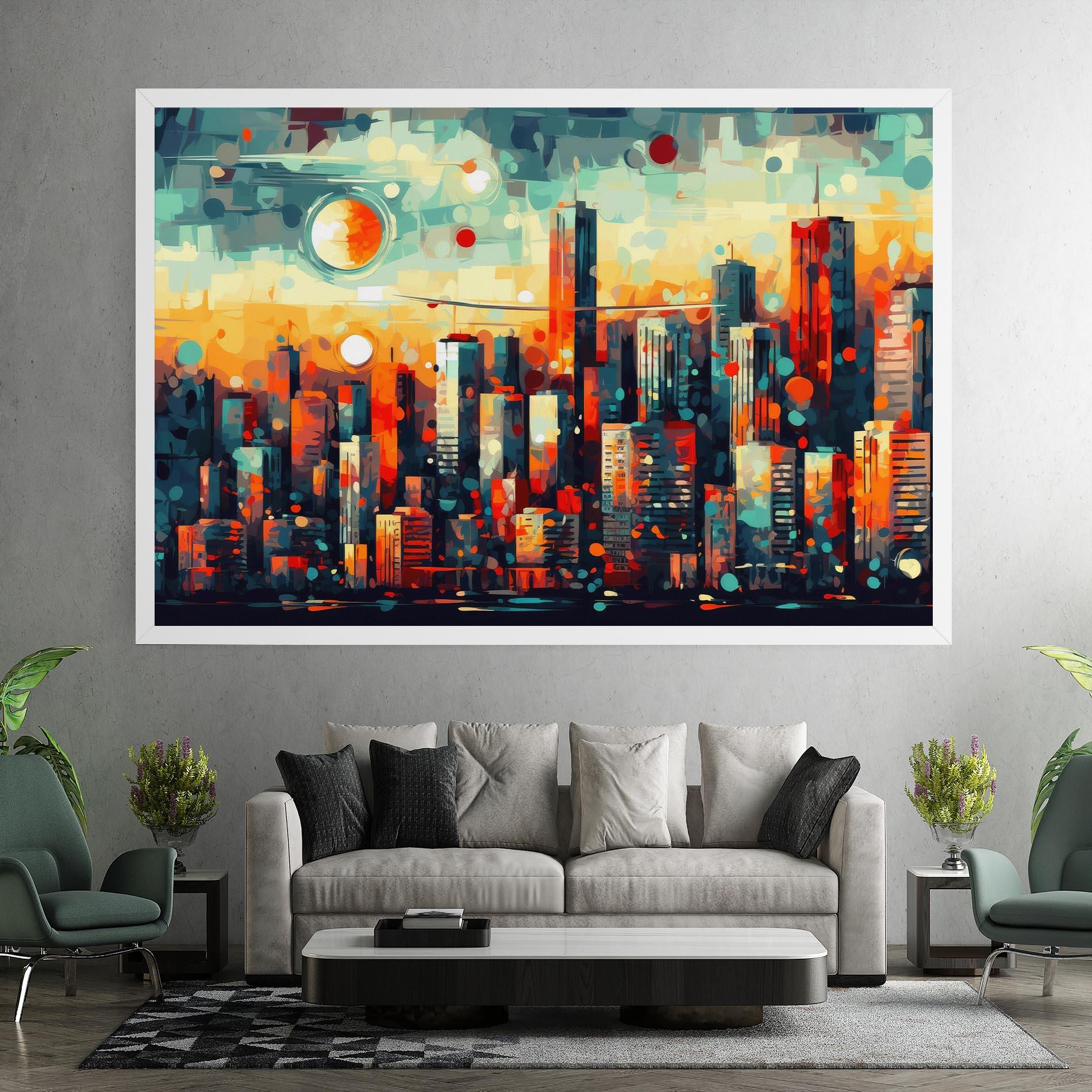 Vászonkép Colorful City Painting mockup 7