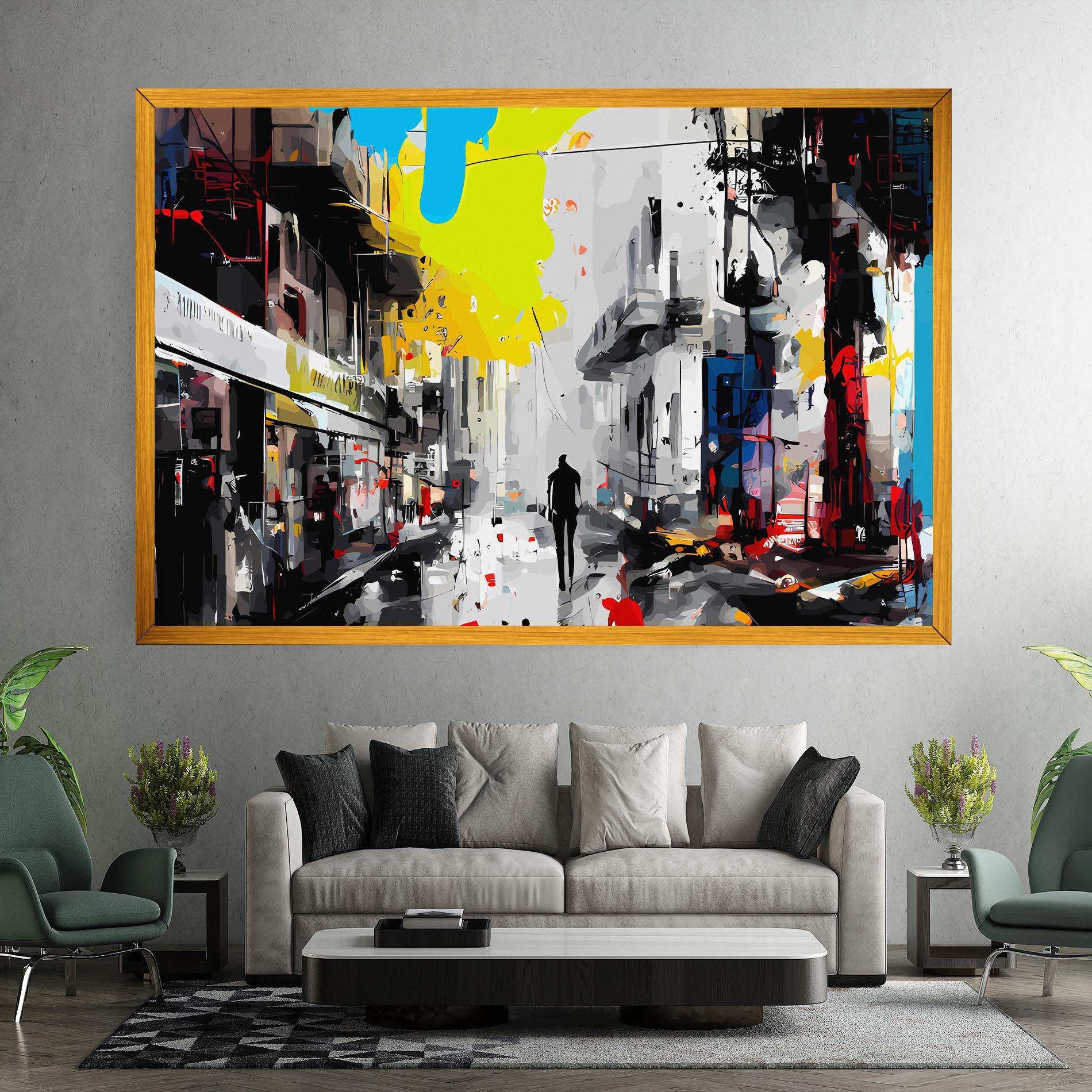 Vászonkép Grunge City Art mockup 7