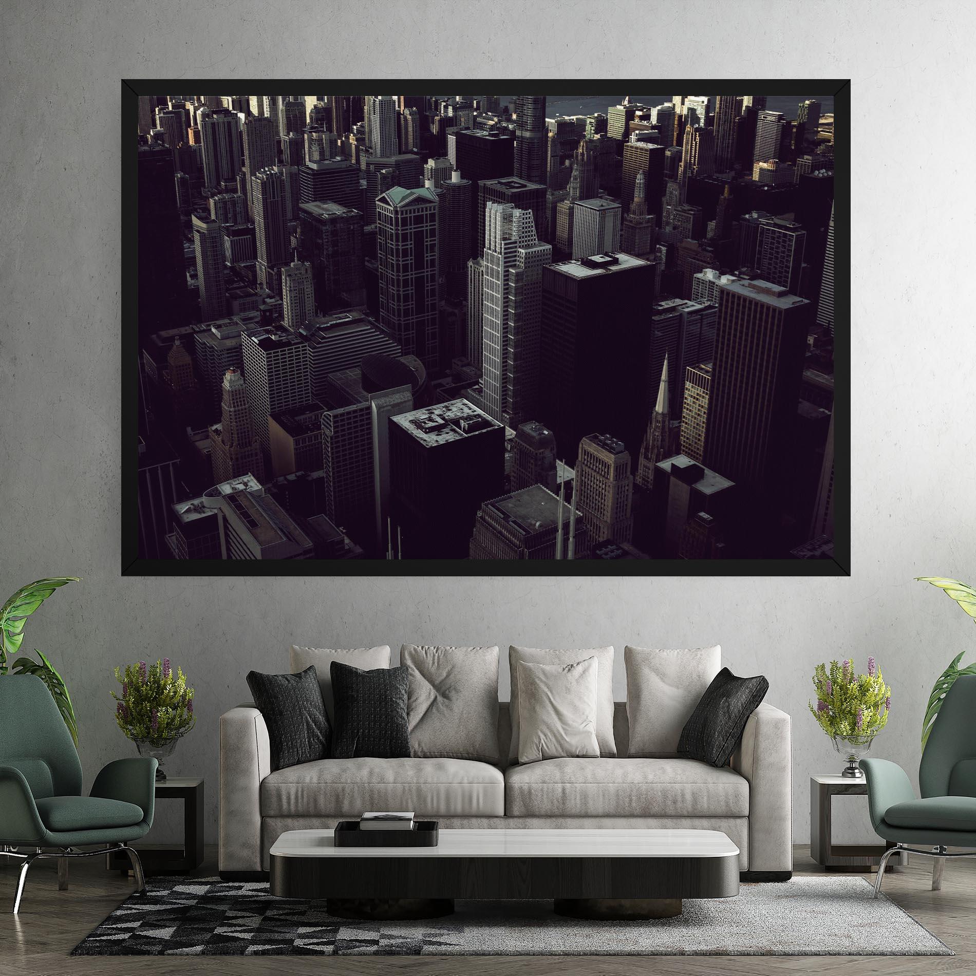 Vászonkép Black Cream Building mockup 7