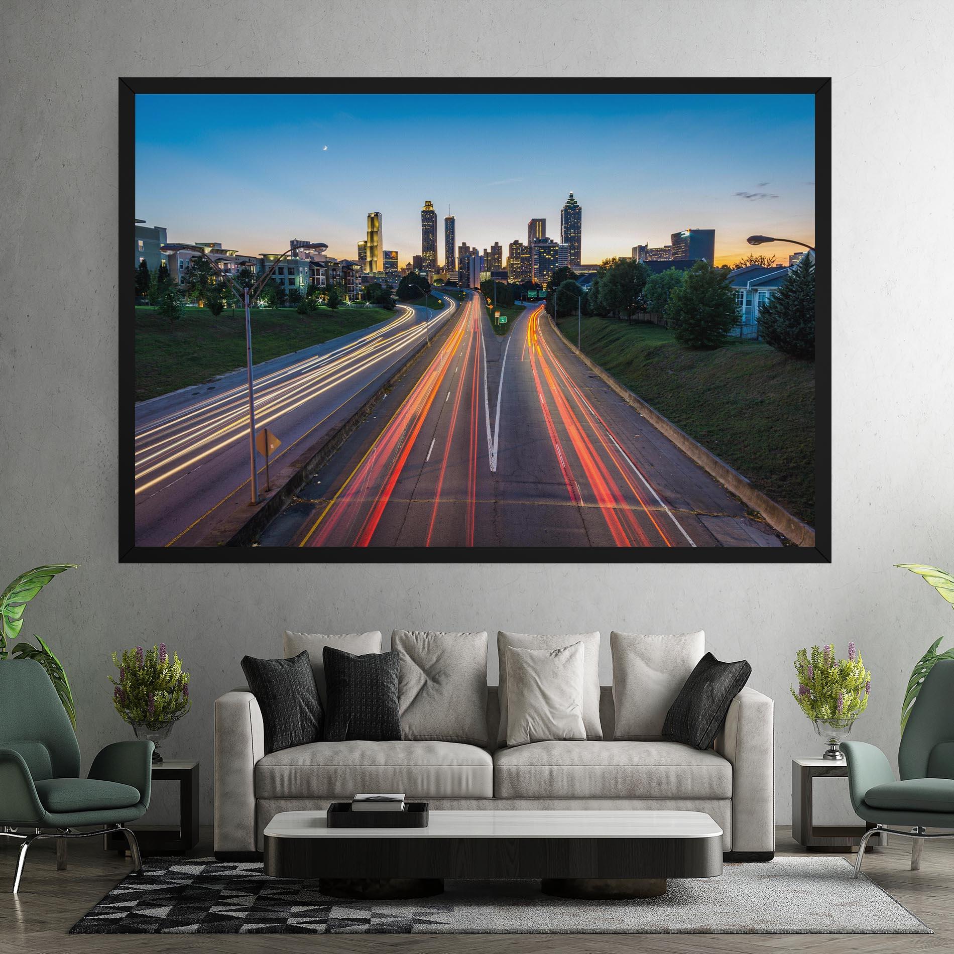 Vászonkép Car Lights City mockup 7