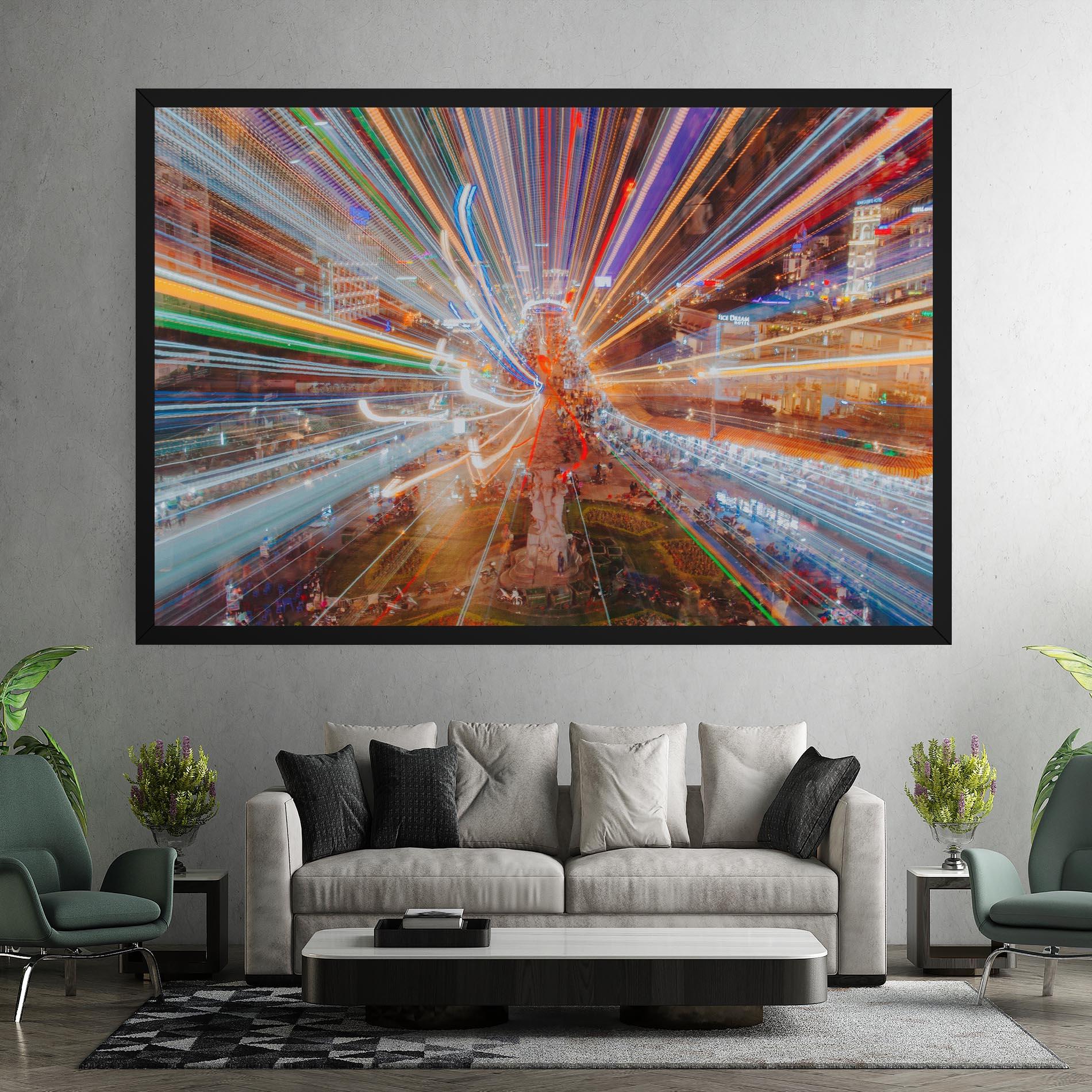 Vászonkép Colorful Light City mockup 7