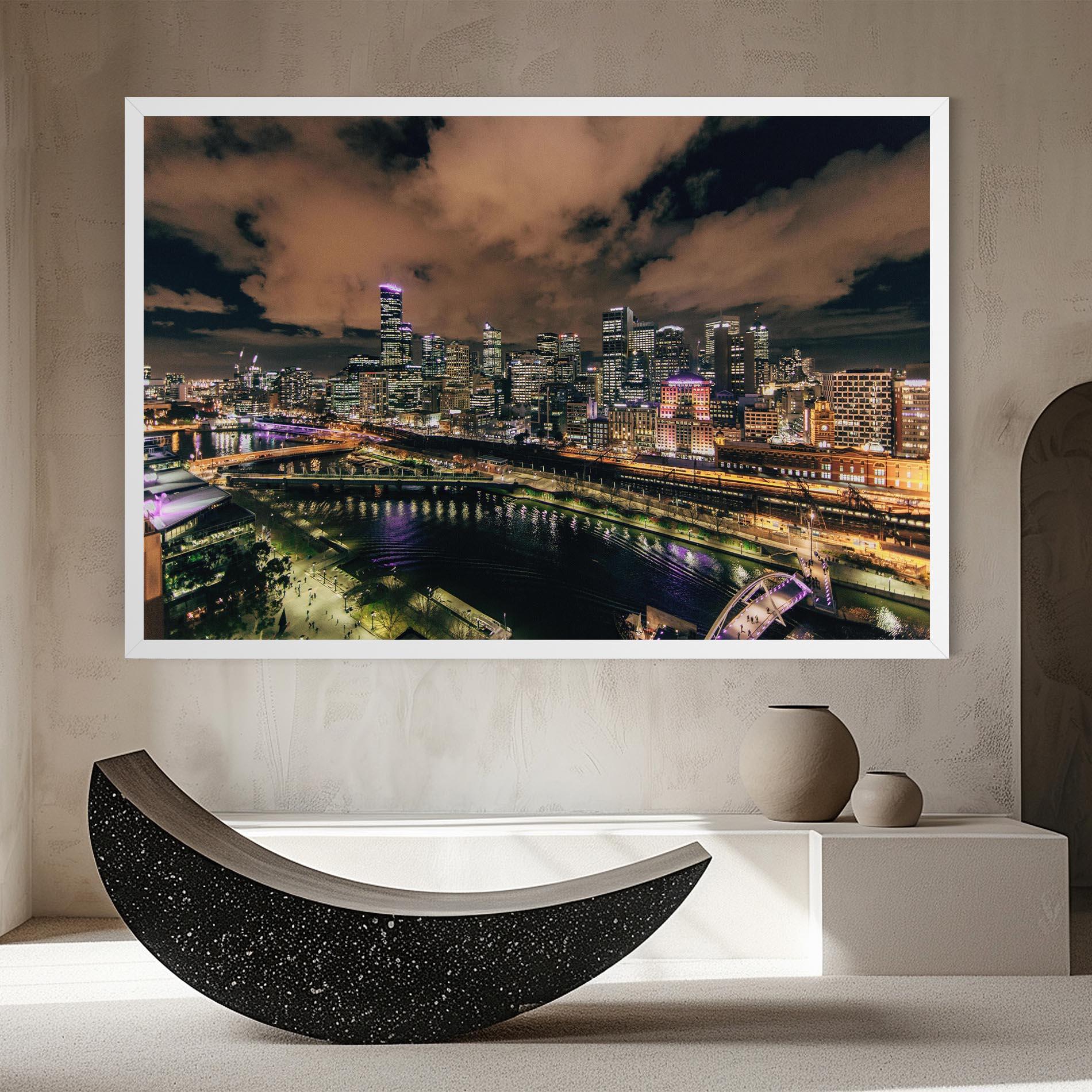 Vászonkép Green Purple City mockup 8