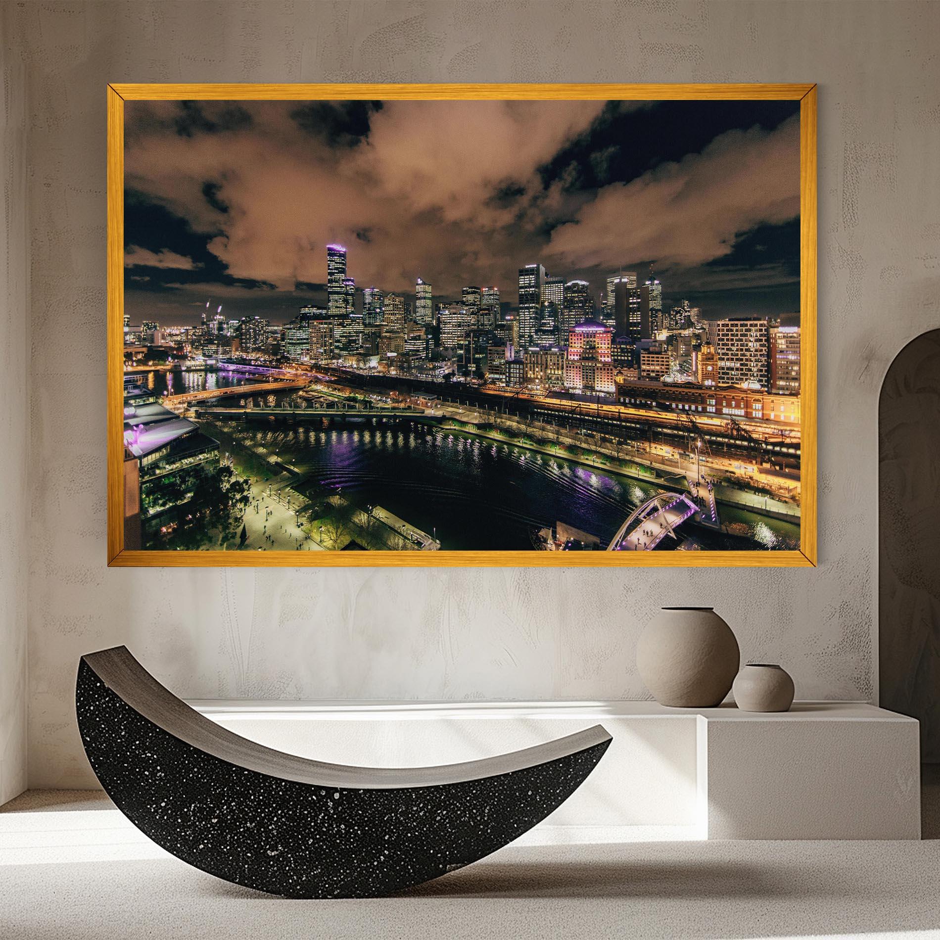 Vászonkép Green Purple City mockup 8