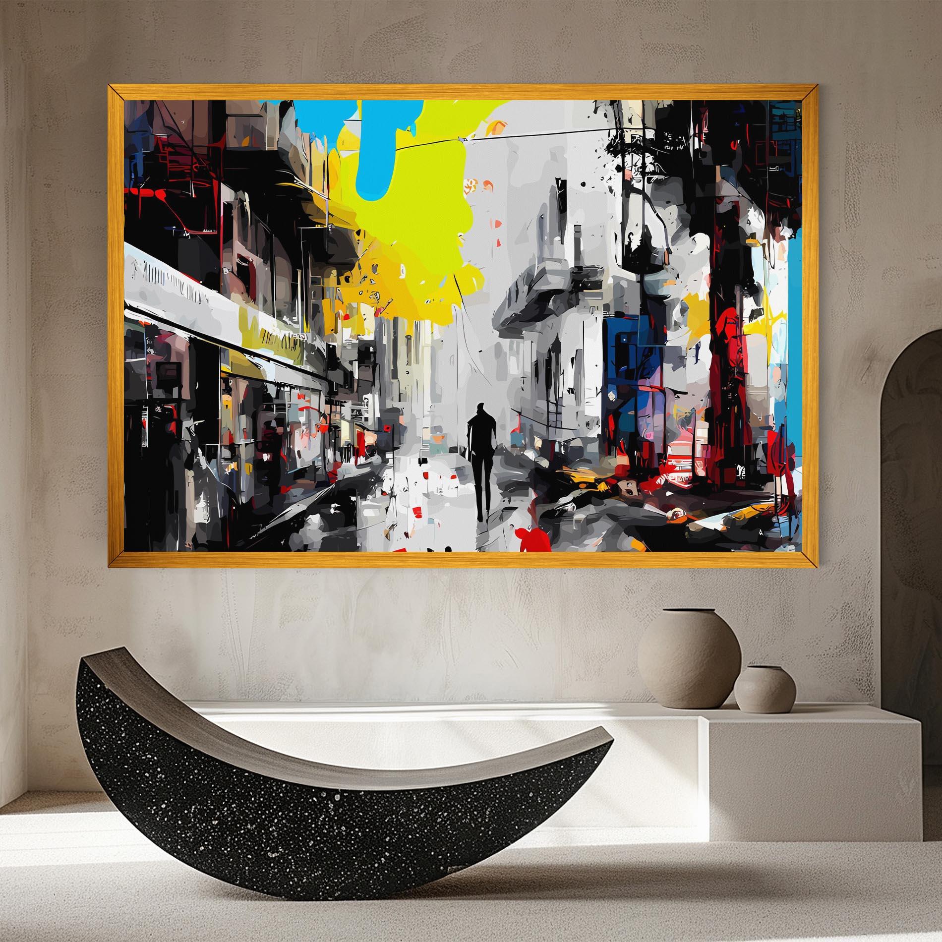 Vászonkép Grunge City Art mockup 8