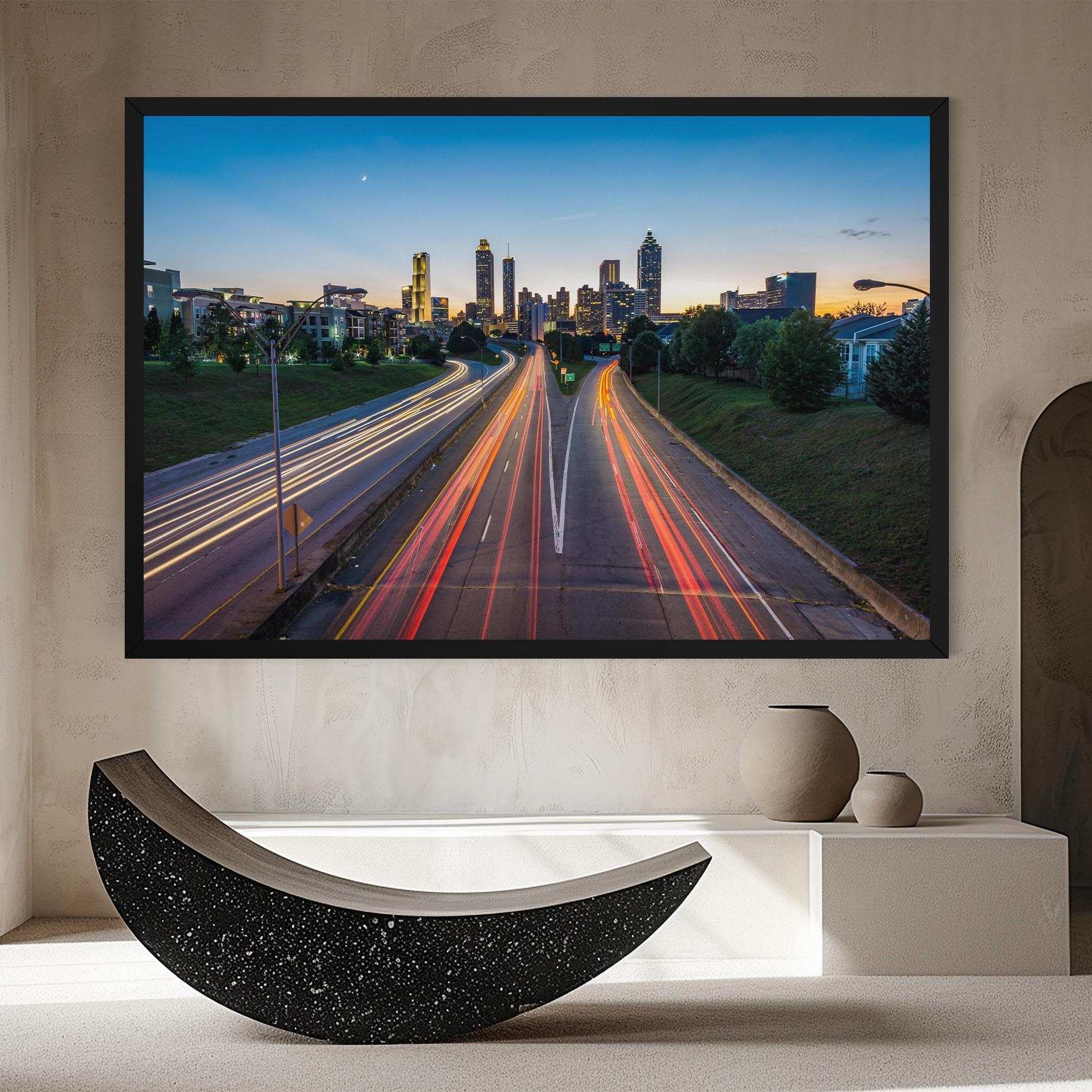 Vászonkép Car Lights City mockup 8