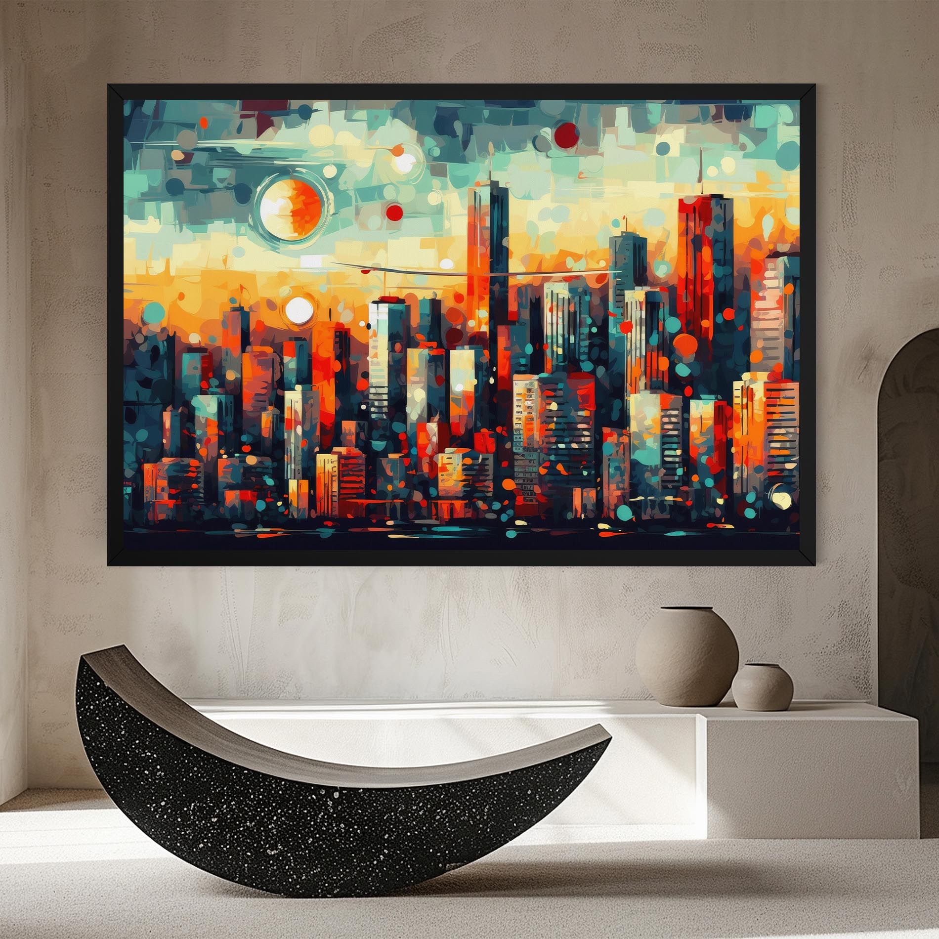 Colorful City Painting mockup 8
