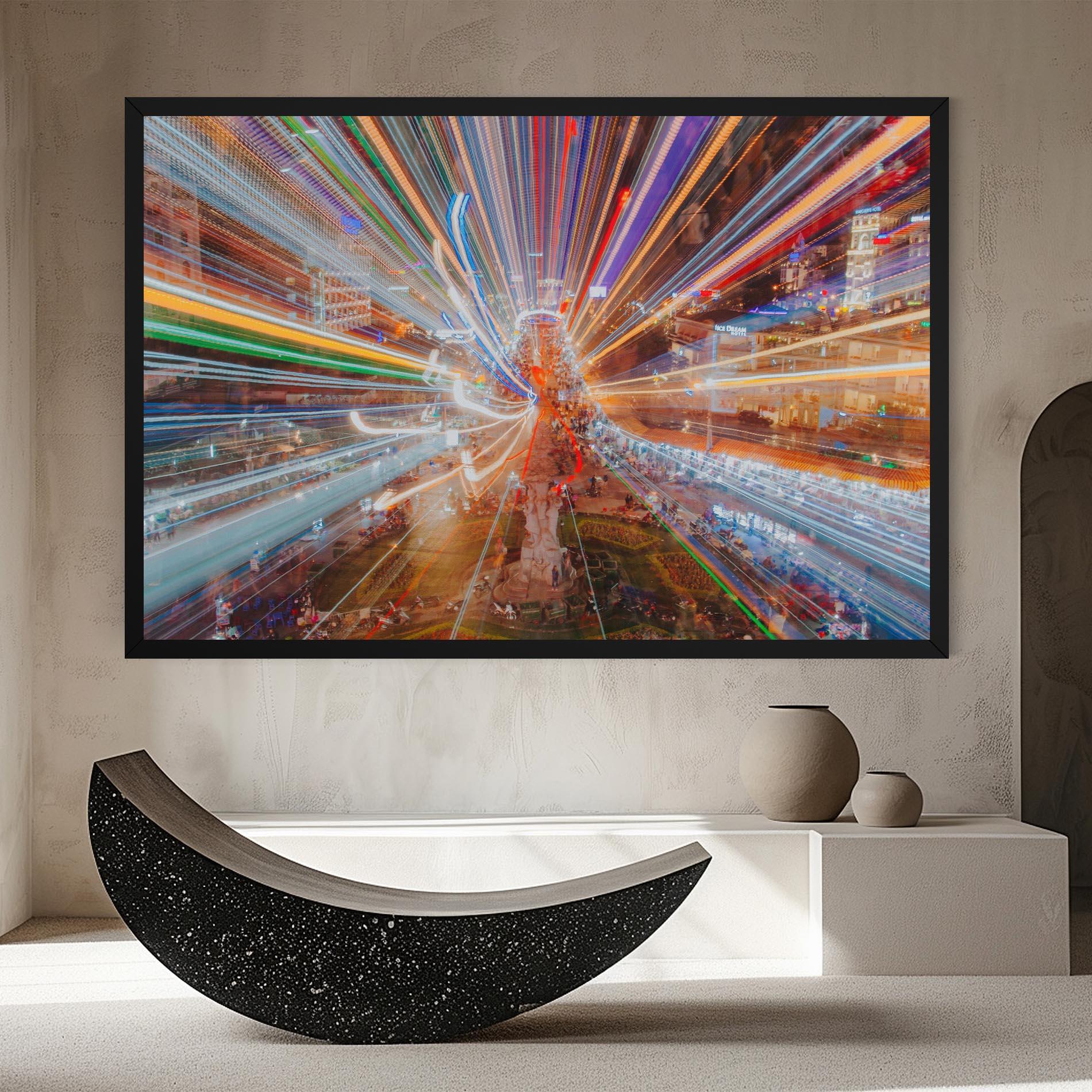 Vászonkép Colorful Light City mockup 8