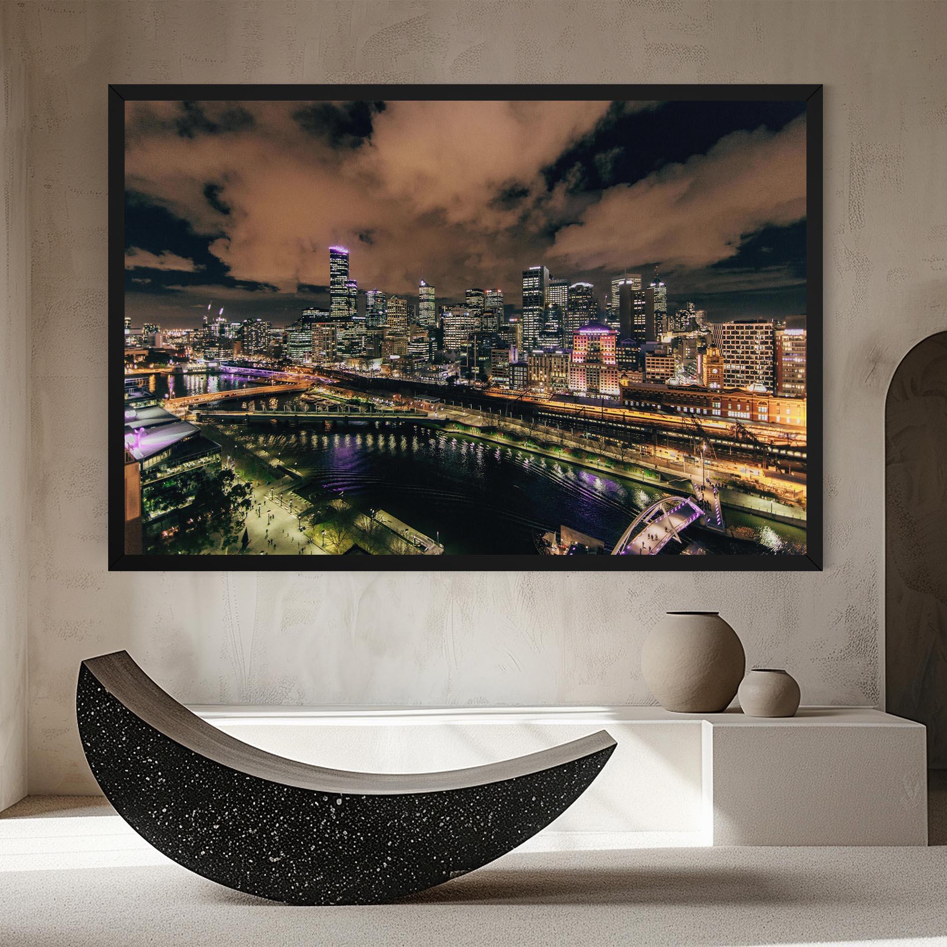 Vászonkép Green Purple City mockup 8