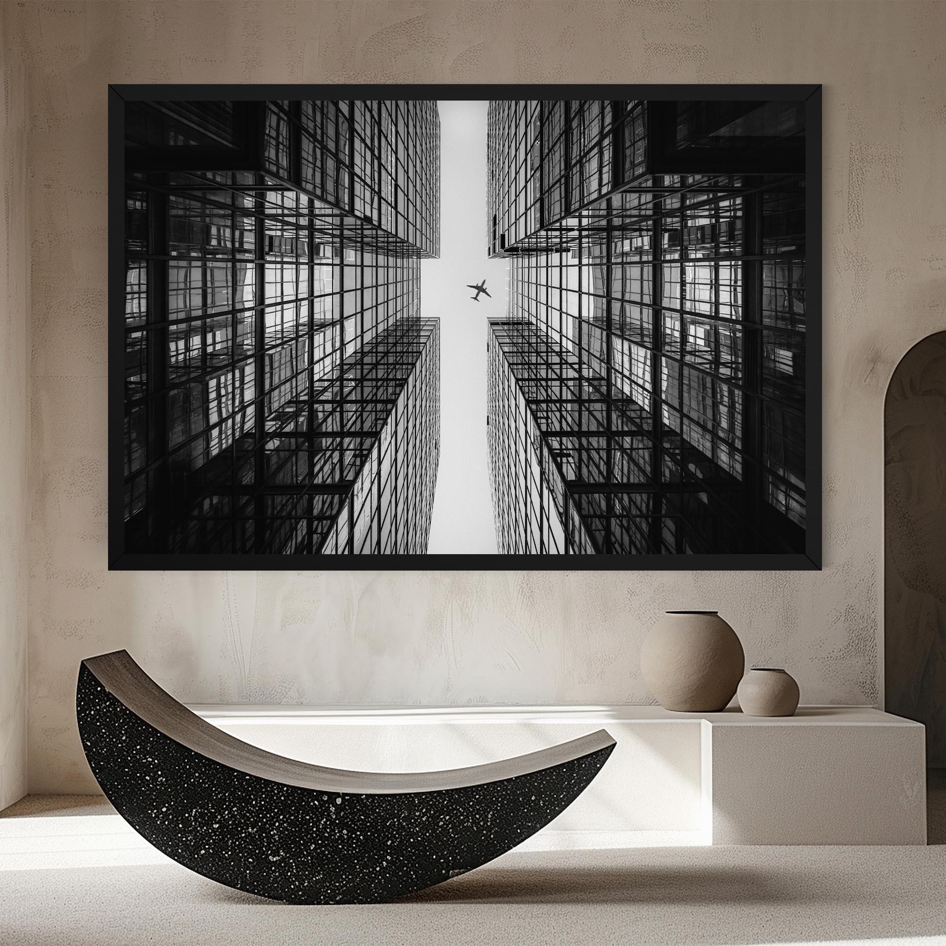Vászonkép Plane Grey Building mockup 8