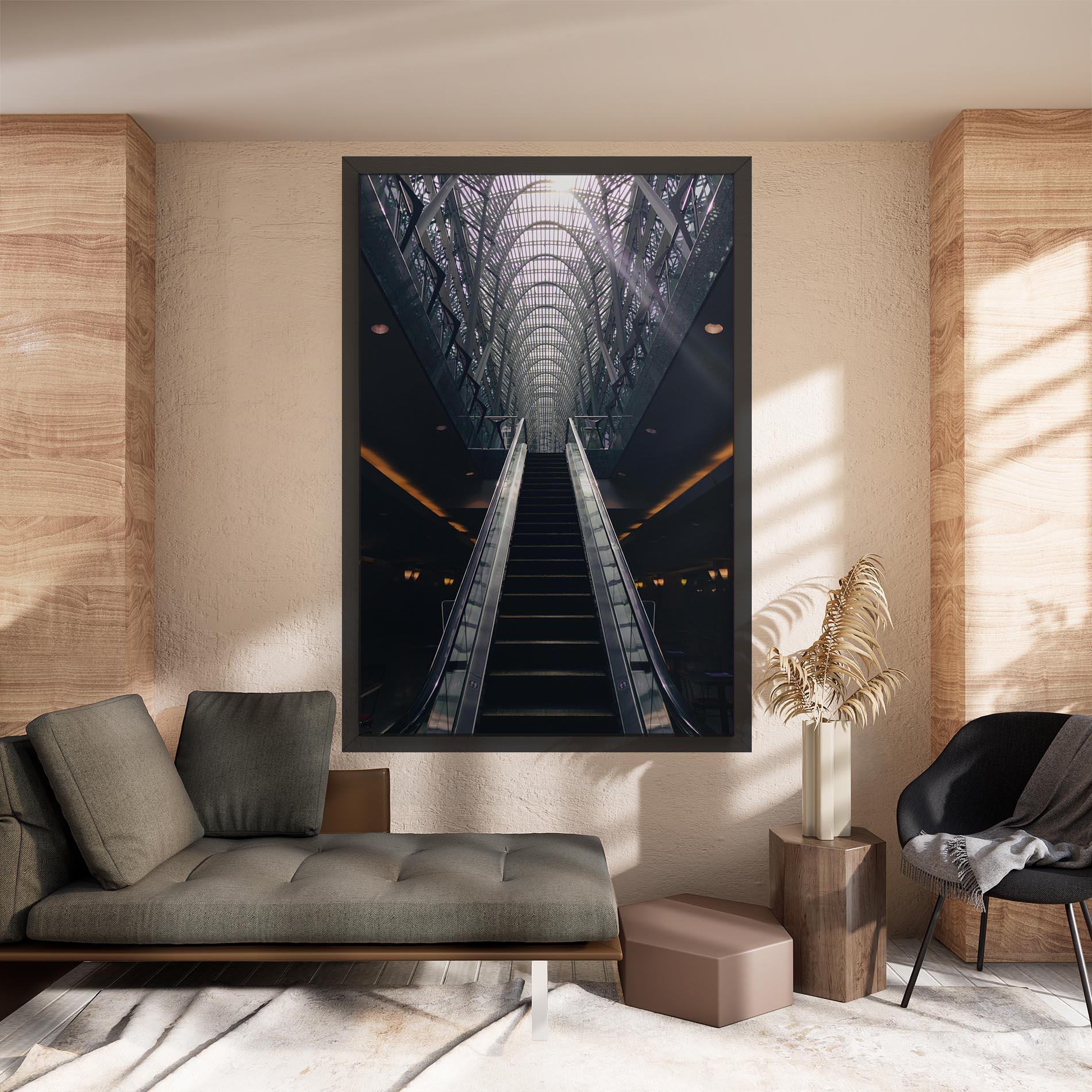 Vászonkép Grey Stairs Building mockup 8