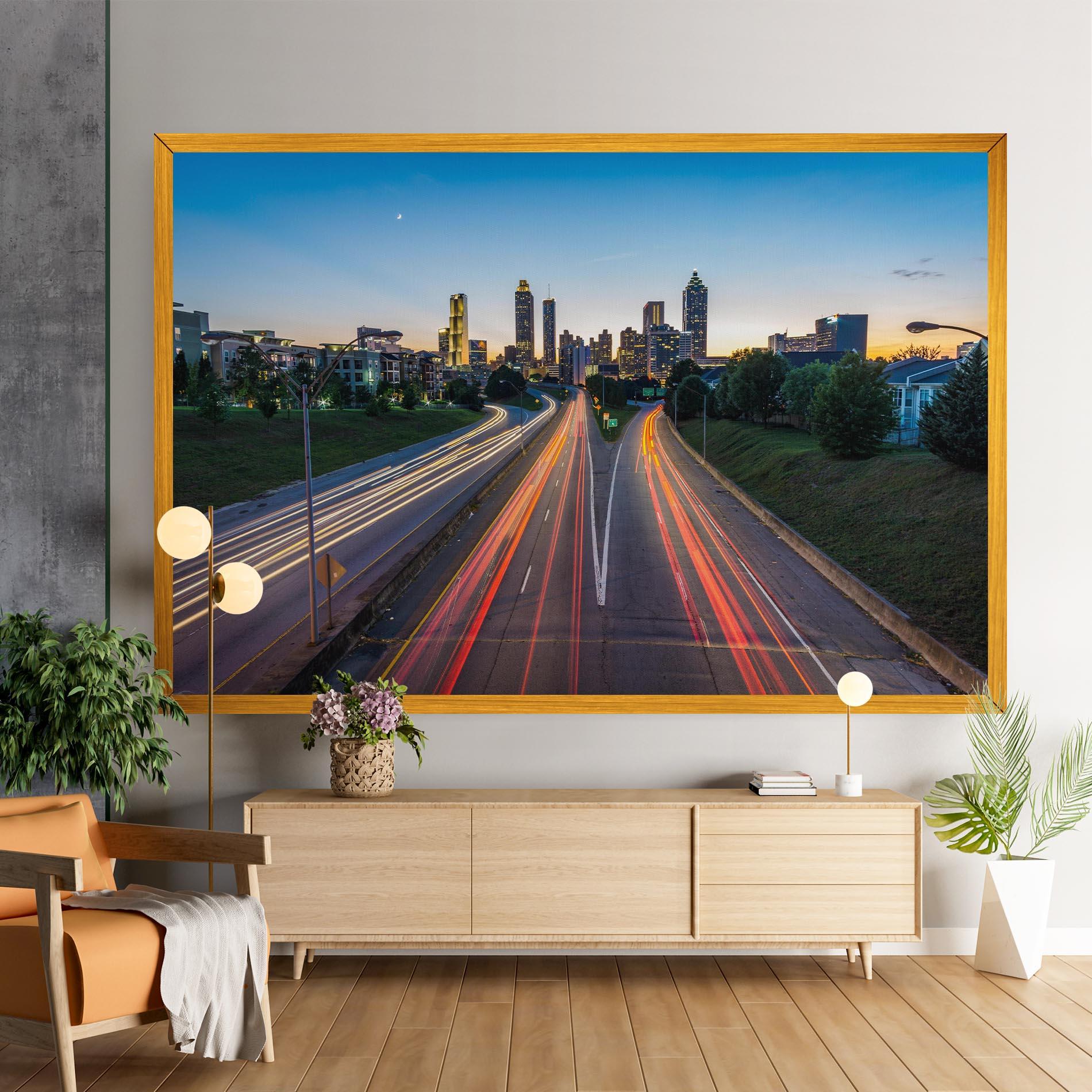 Vászonkép Car Lights City mockup 9