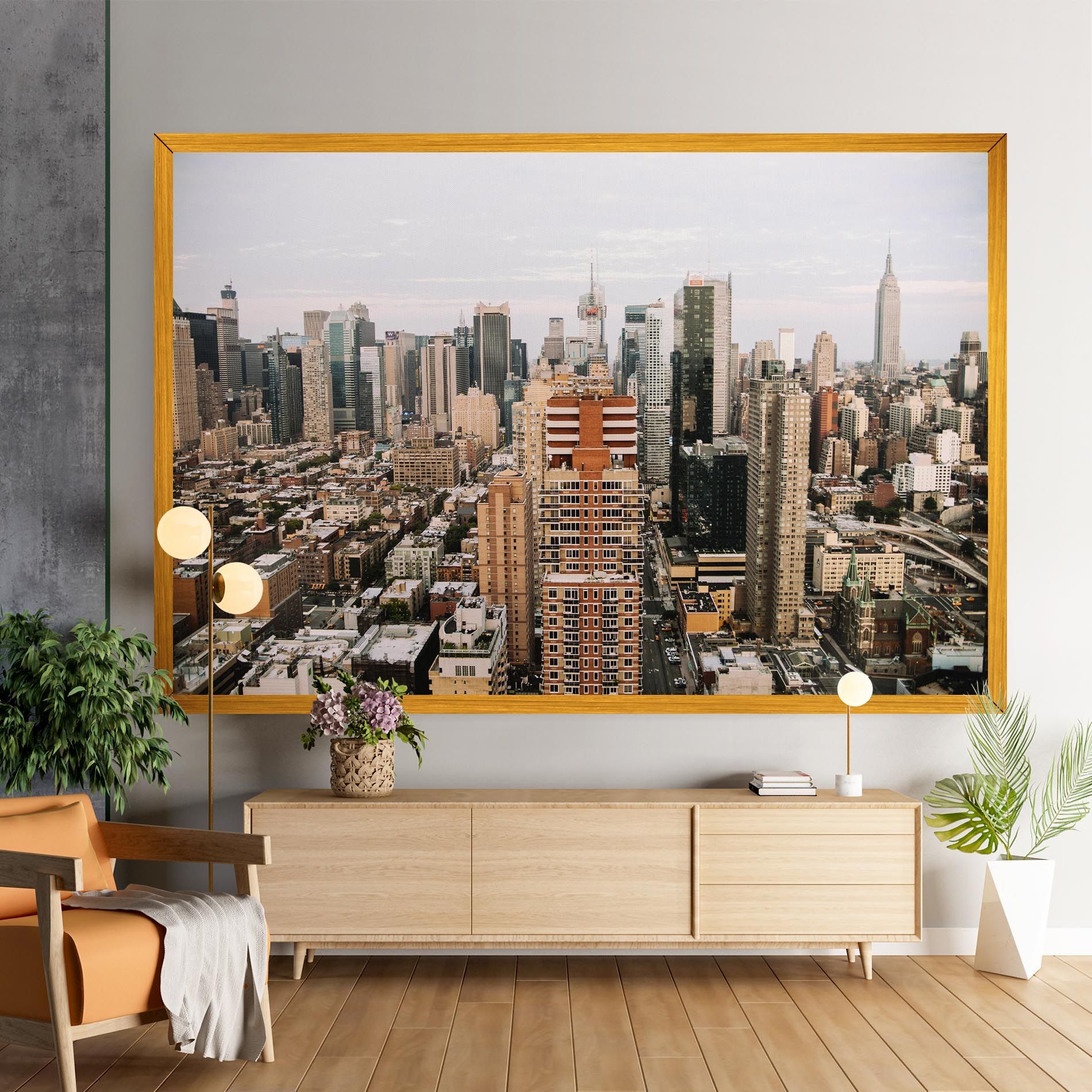 Cream Orange Building mockup 9