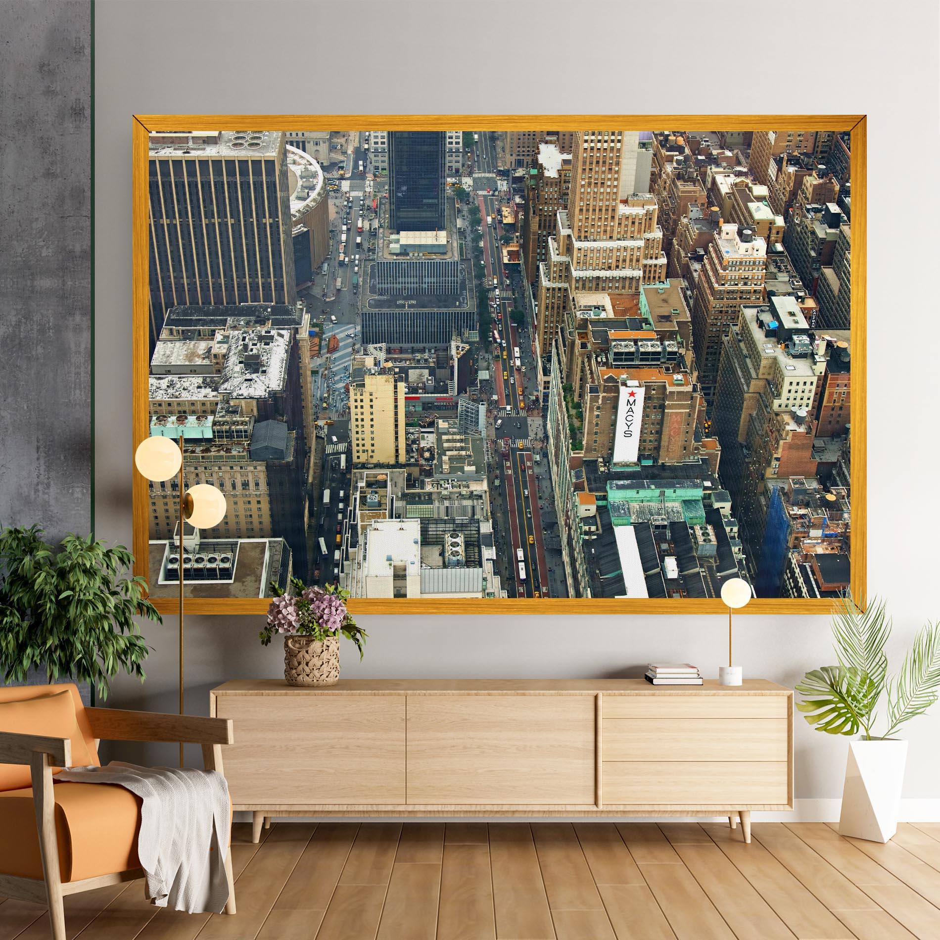 Vászonkép Cream Tall Building mockup 9