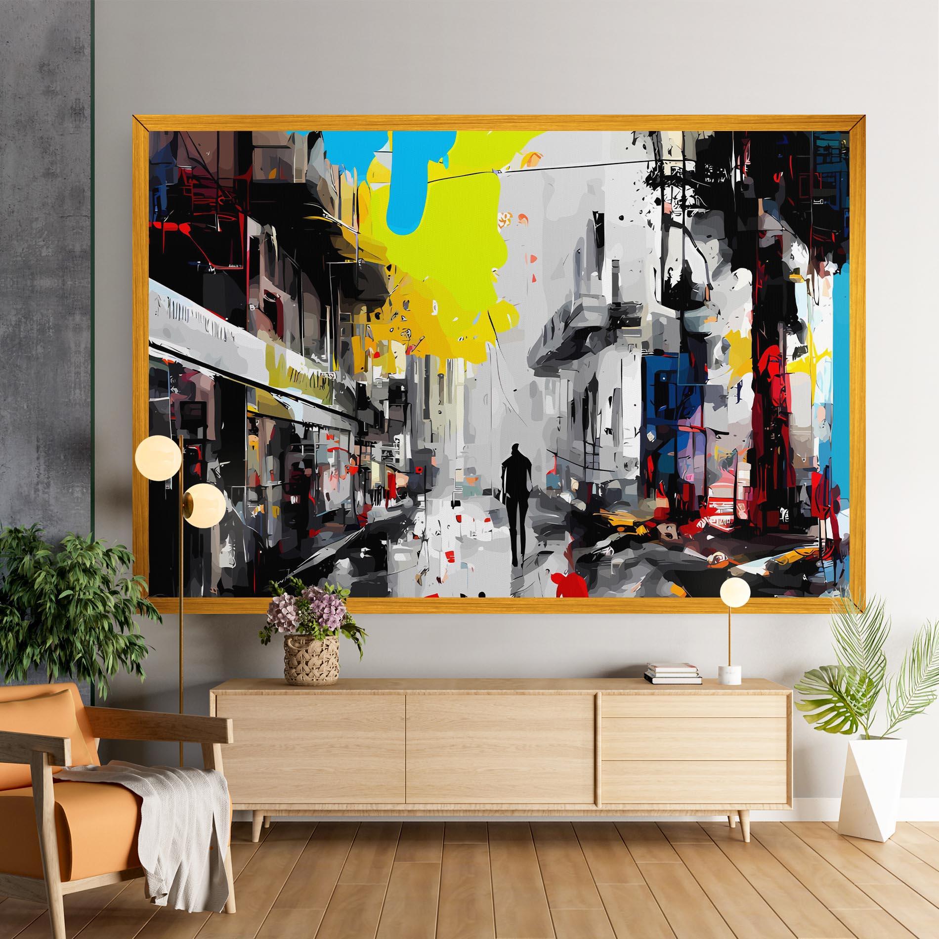 Vászonkép Grunge City Art mockup 9