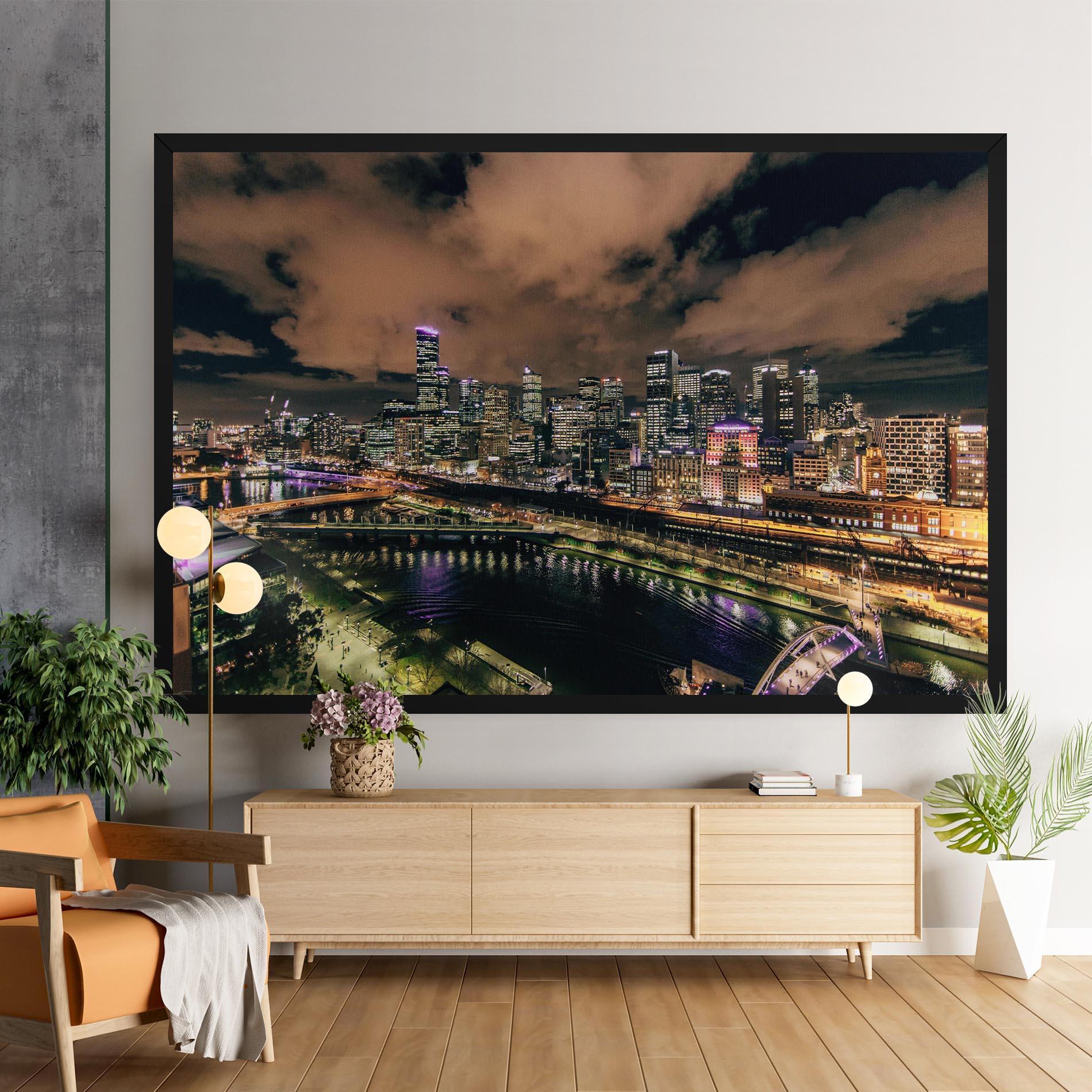 Vászonkép Green Purple City mockup 9