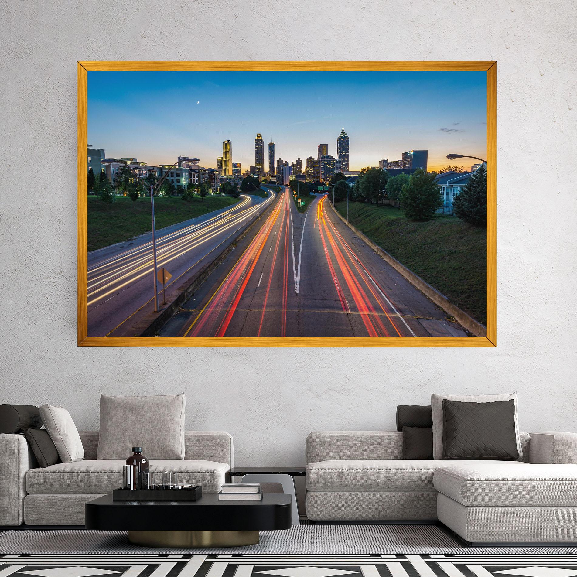 Vászonkép Car Lights City mockup 2