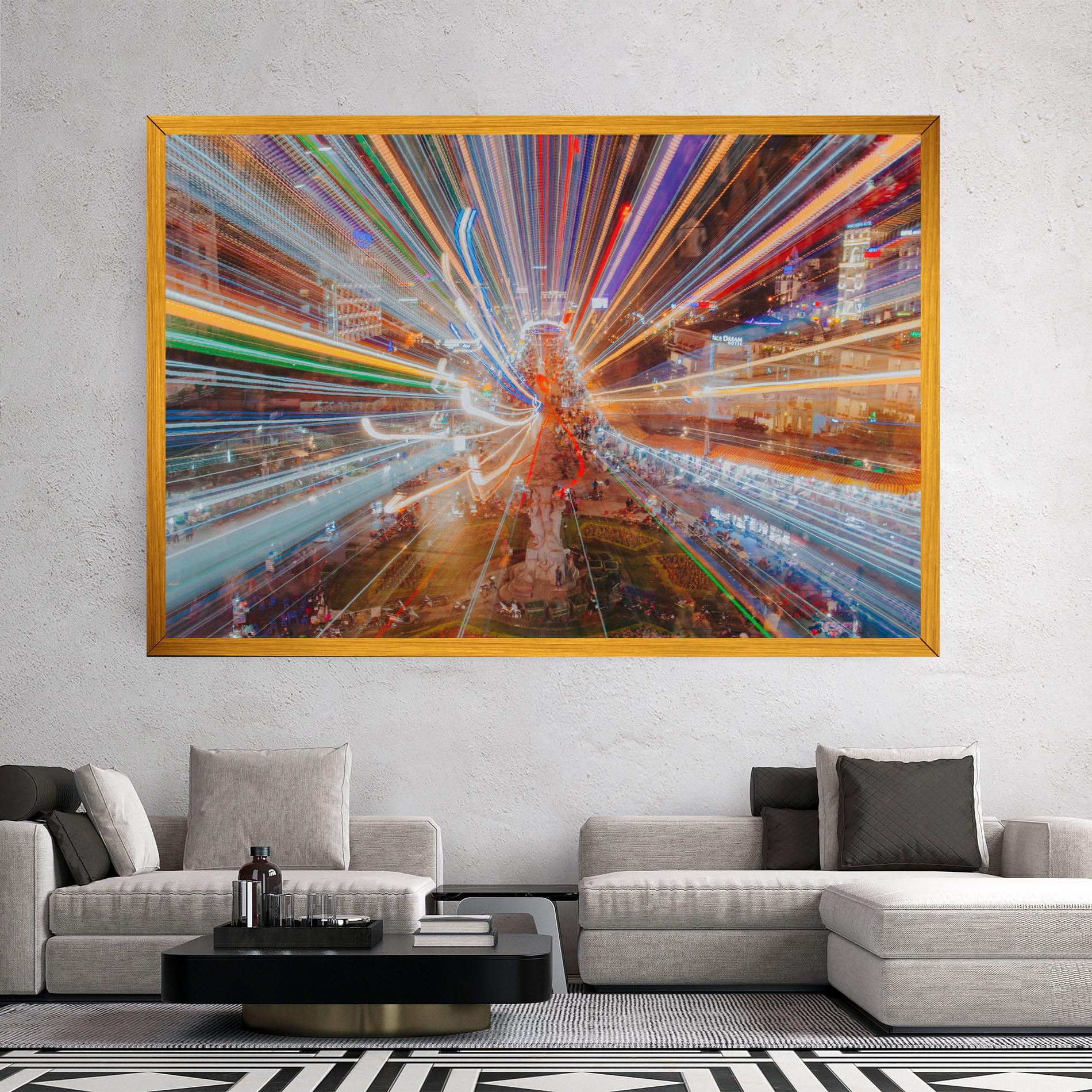 Vászonkép Colorful Light City mockup 2