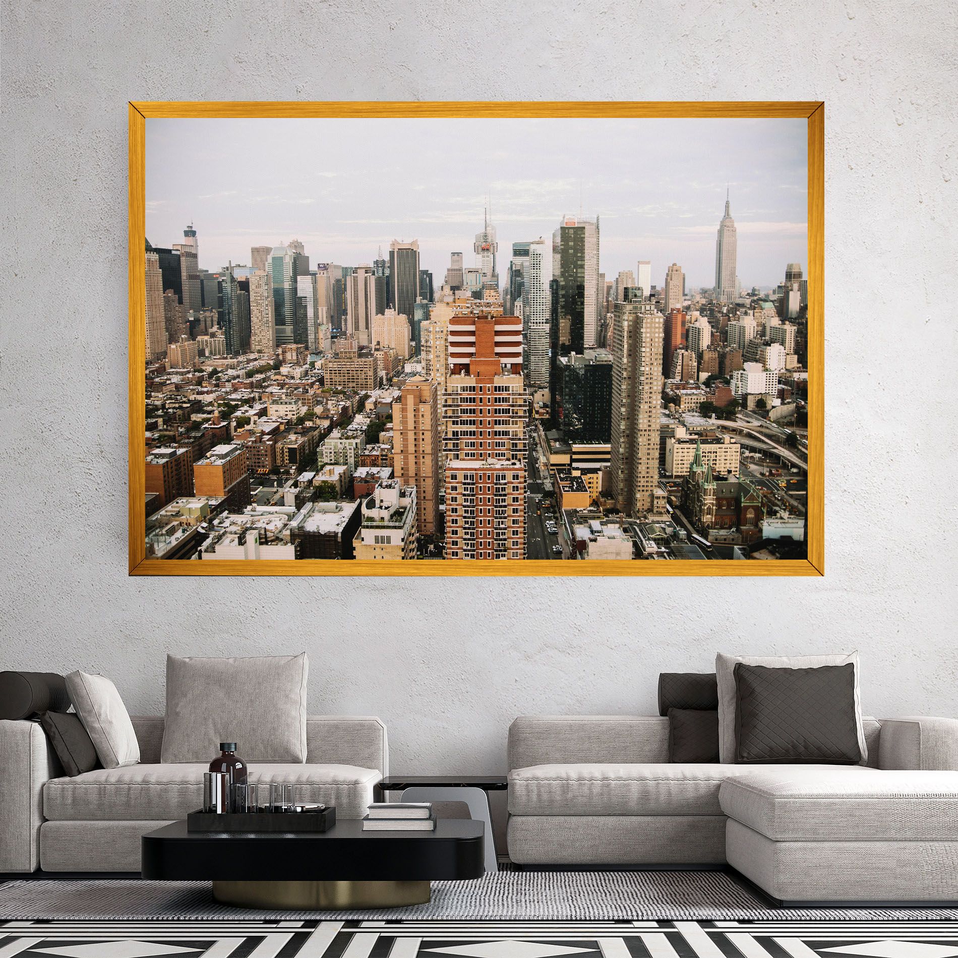 Cream Orange Building mockup 2