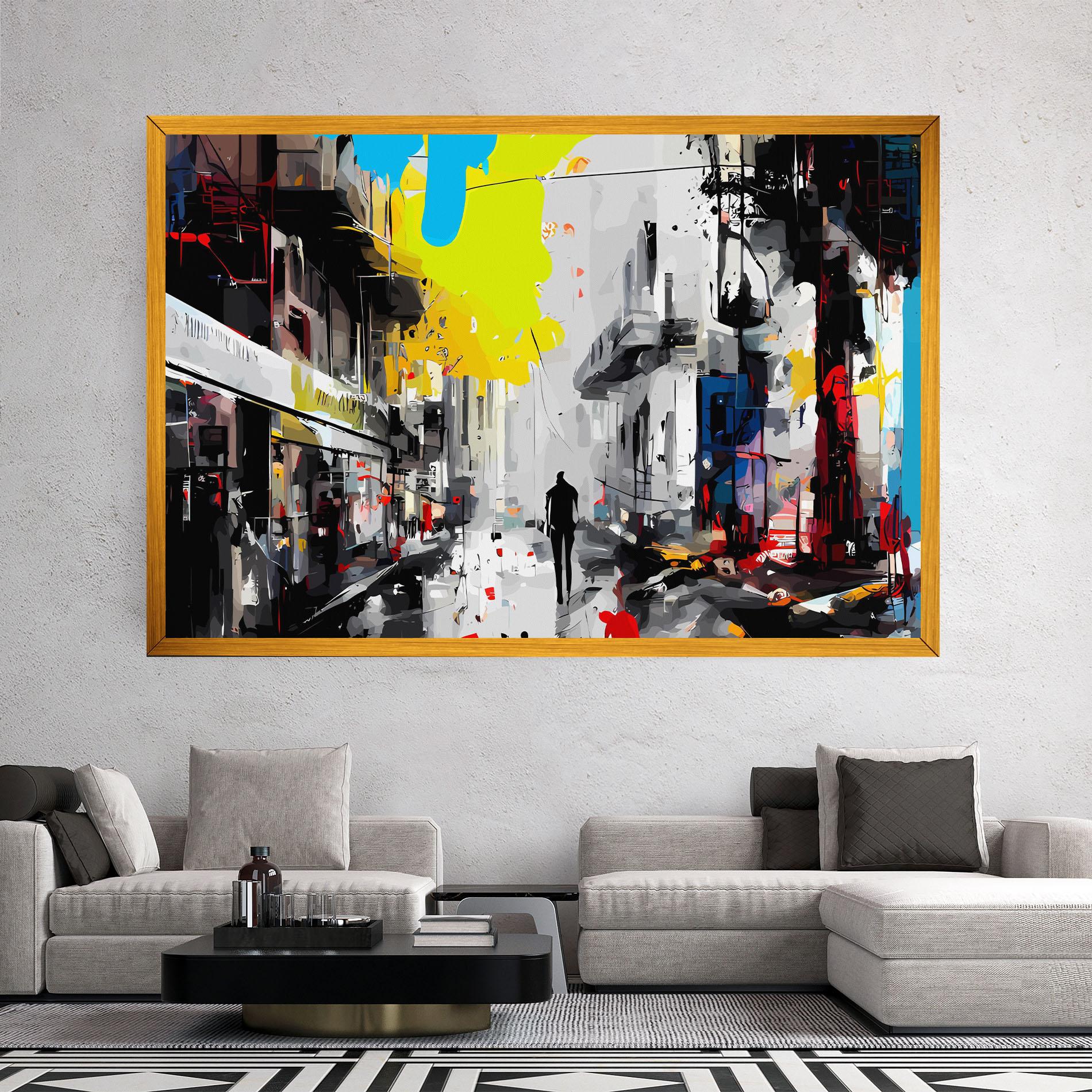 Vászonkép Grunge City Art mockup 2