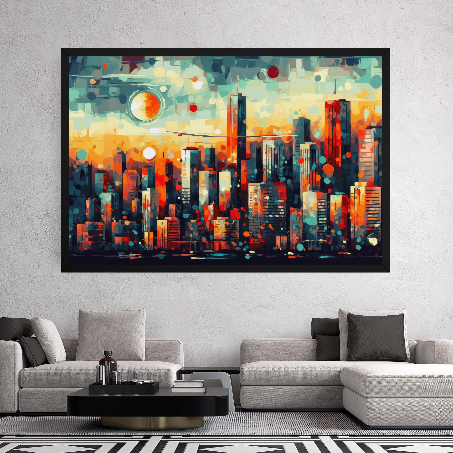 Colorful City Painting mockup 2